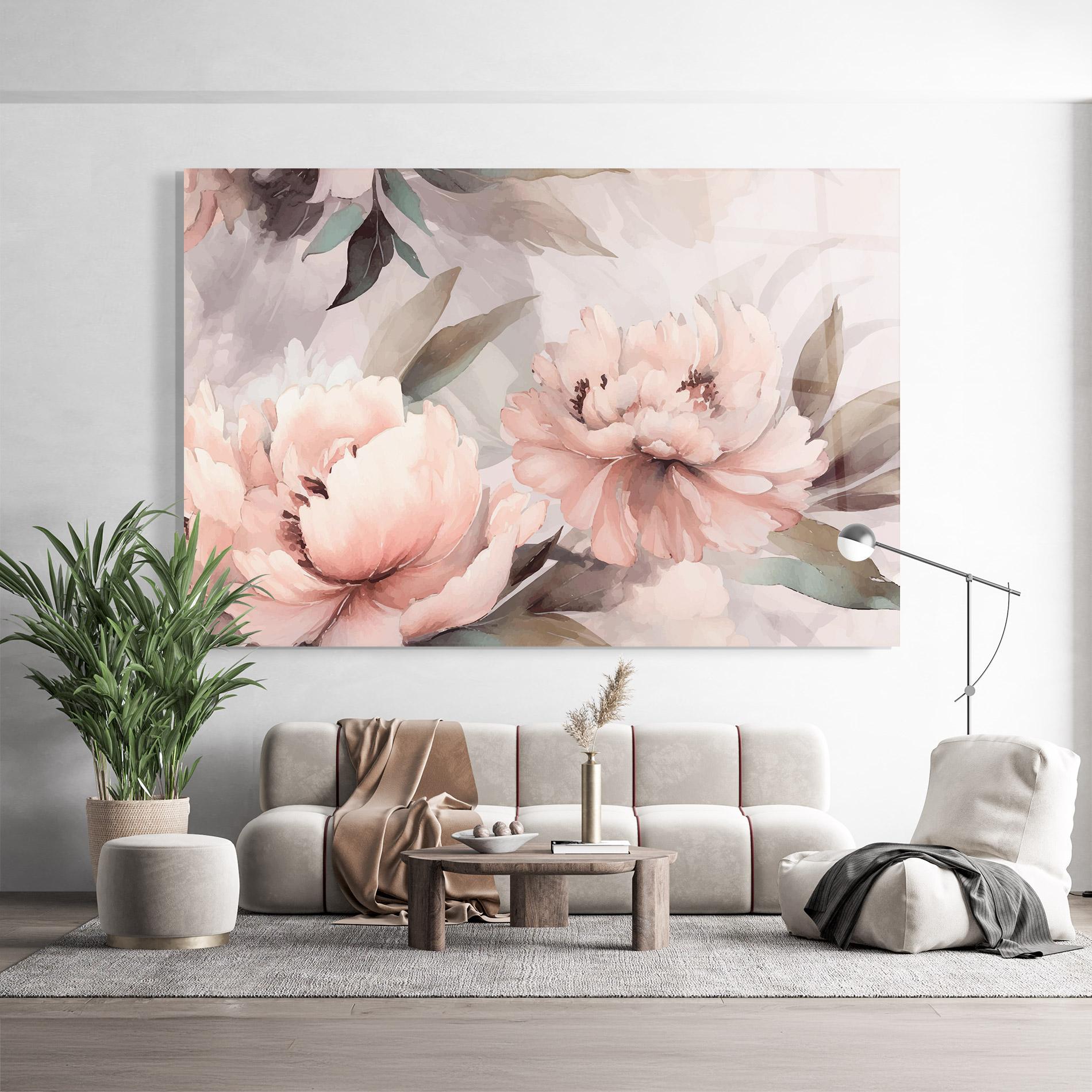 Obraz na Szkle Dreamy Peony Art mockup 9