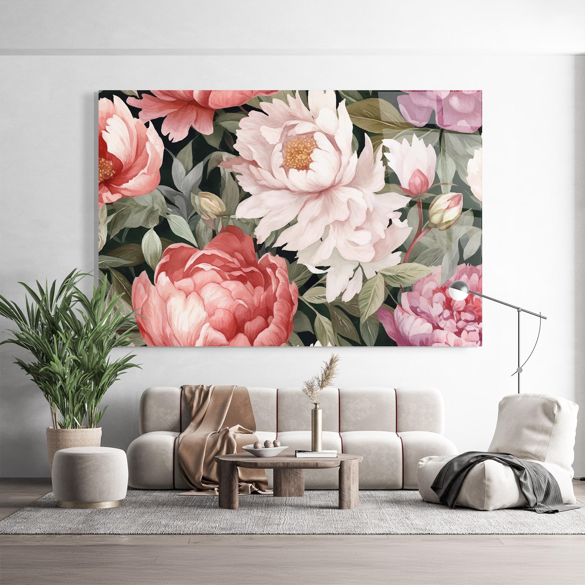 Obraz na Szkle Light Peony Art mockup 9