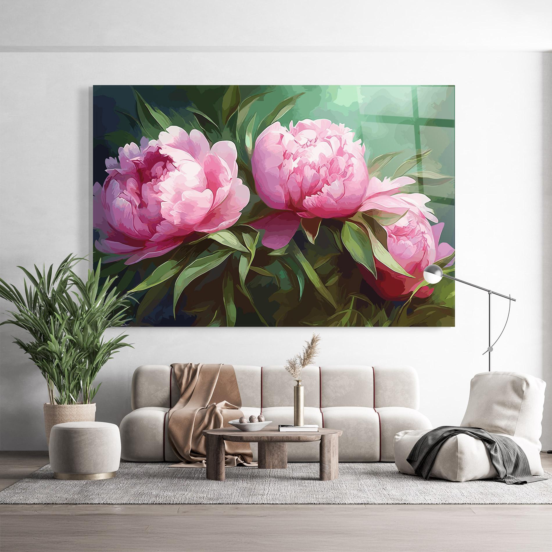 Obraz na Szkle Peonies Art mockup 9