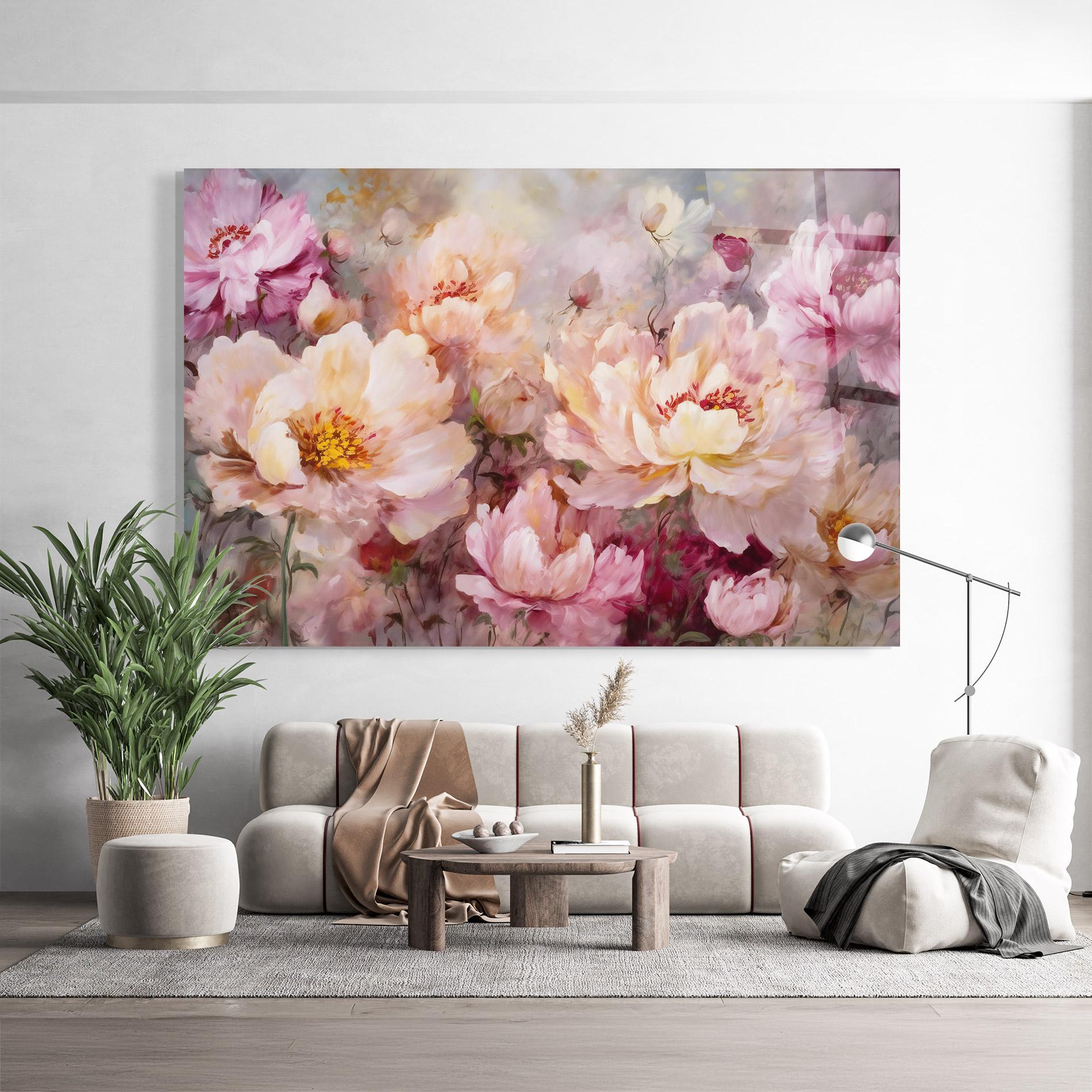 Obraz na Szkle Peony Painting Art mockup 9