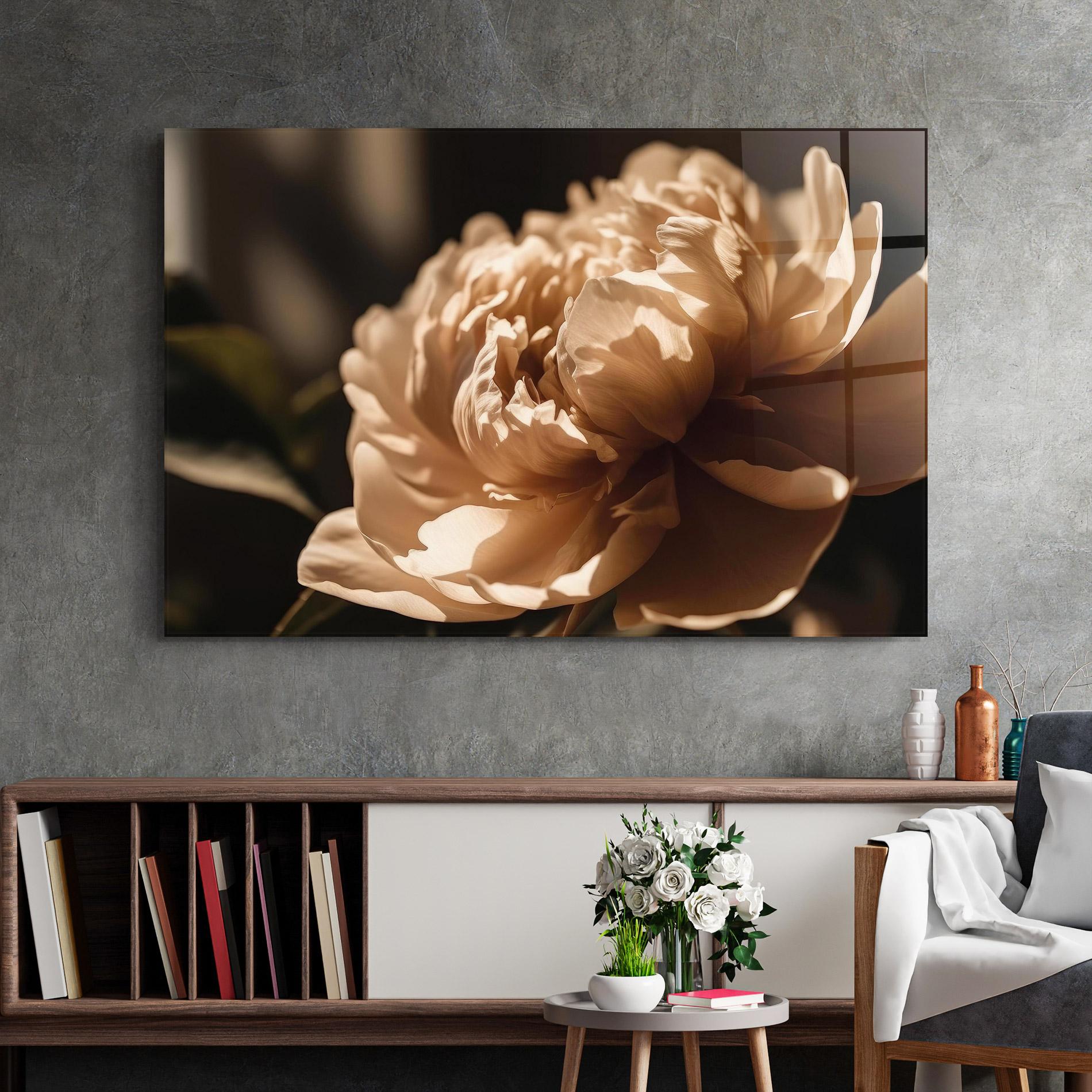 Obraz na Szkle Cream Peony mockup 2