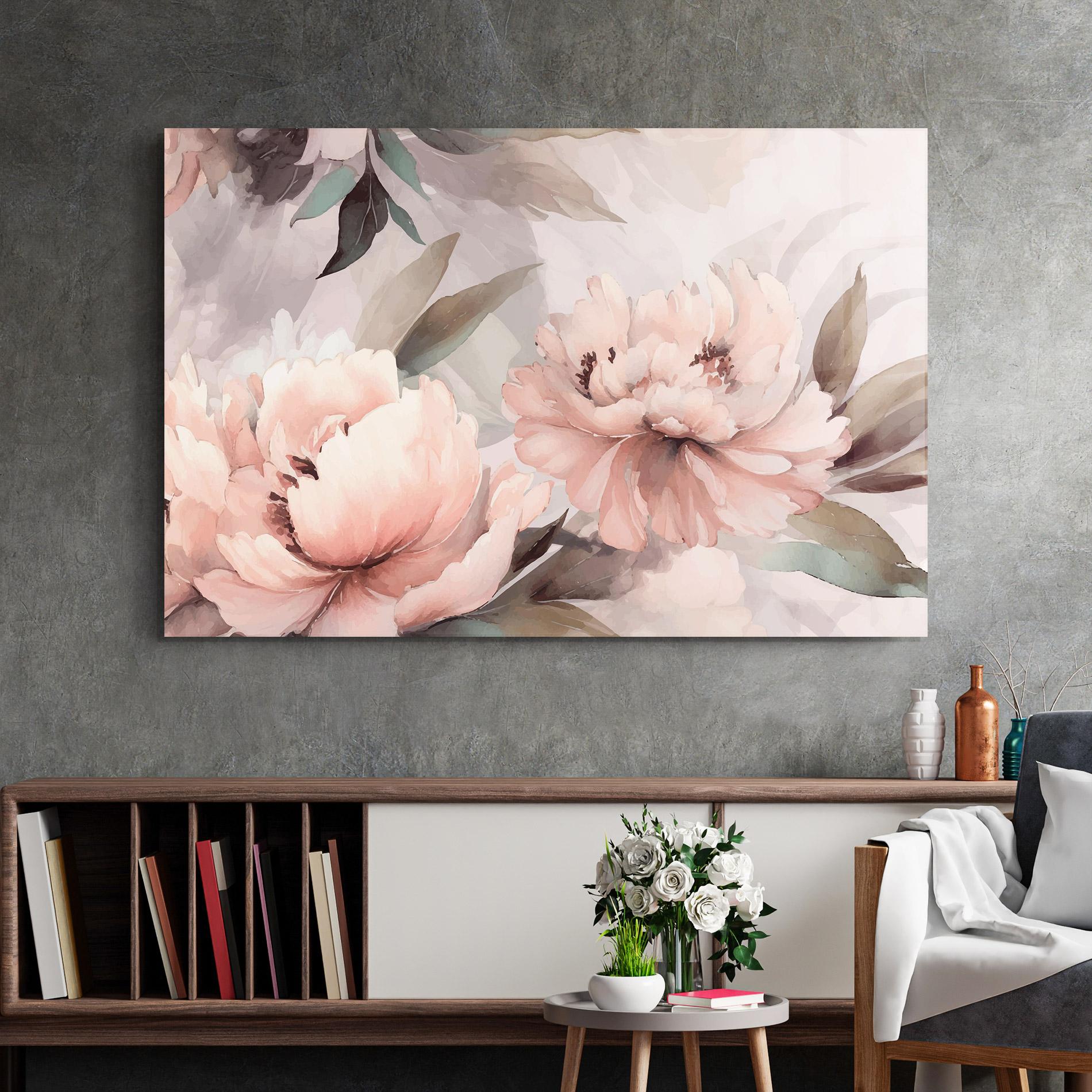 Obraz na Szkle Dreamy Peony Art mockup 2
