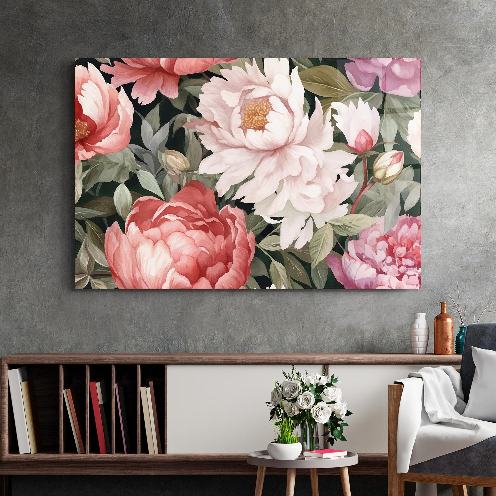 Obraz na Szkle Light Peony Art mockup 2