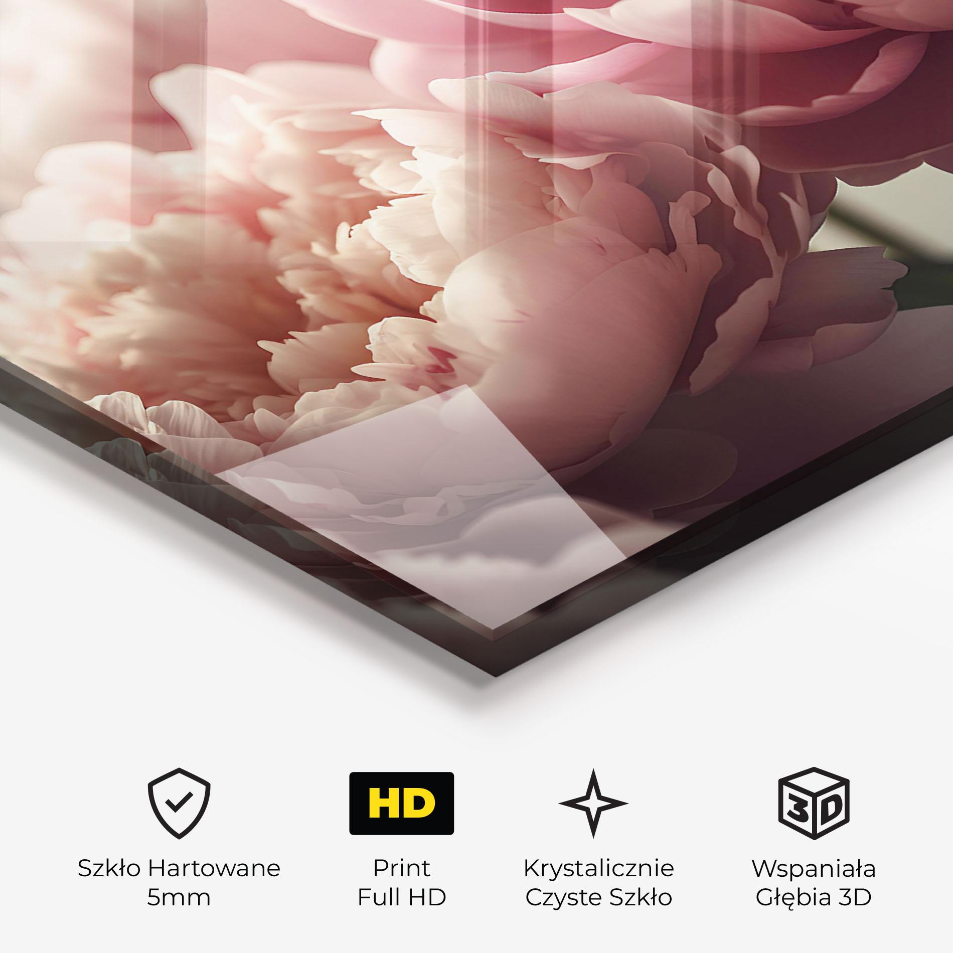 Obraz na Szkle Cream Dreamy Peony mockup 3