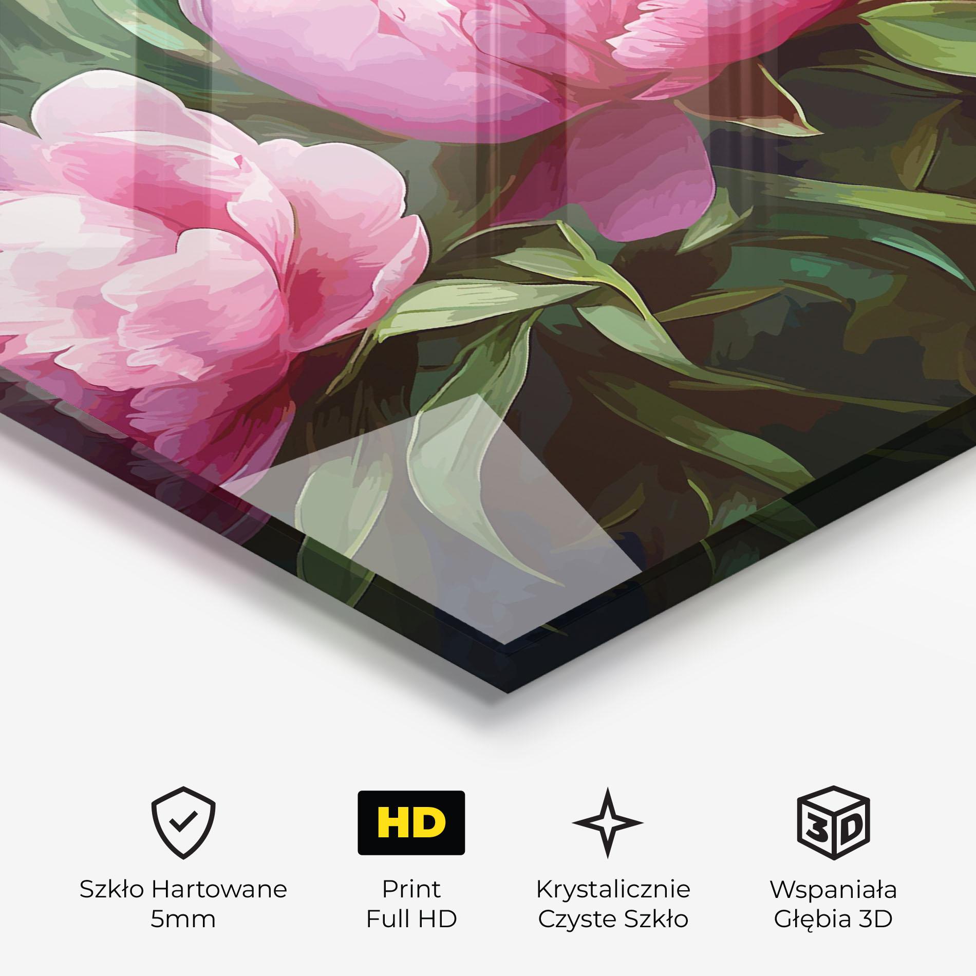 Obraz na Szkle Peonies Art mockup 3
