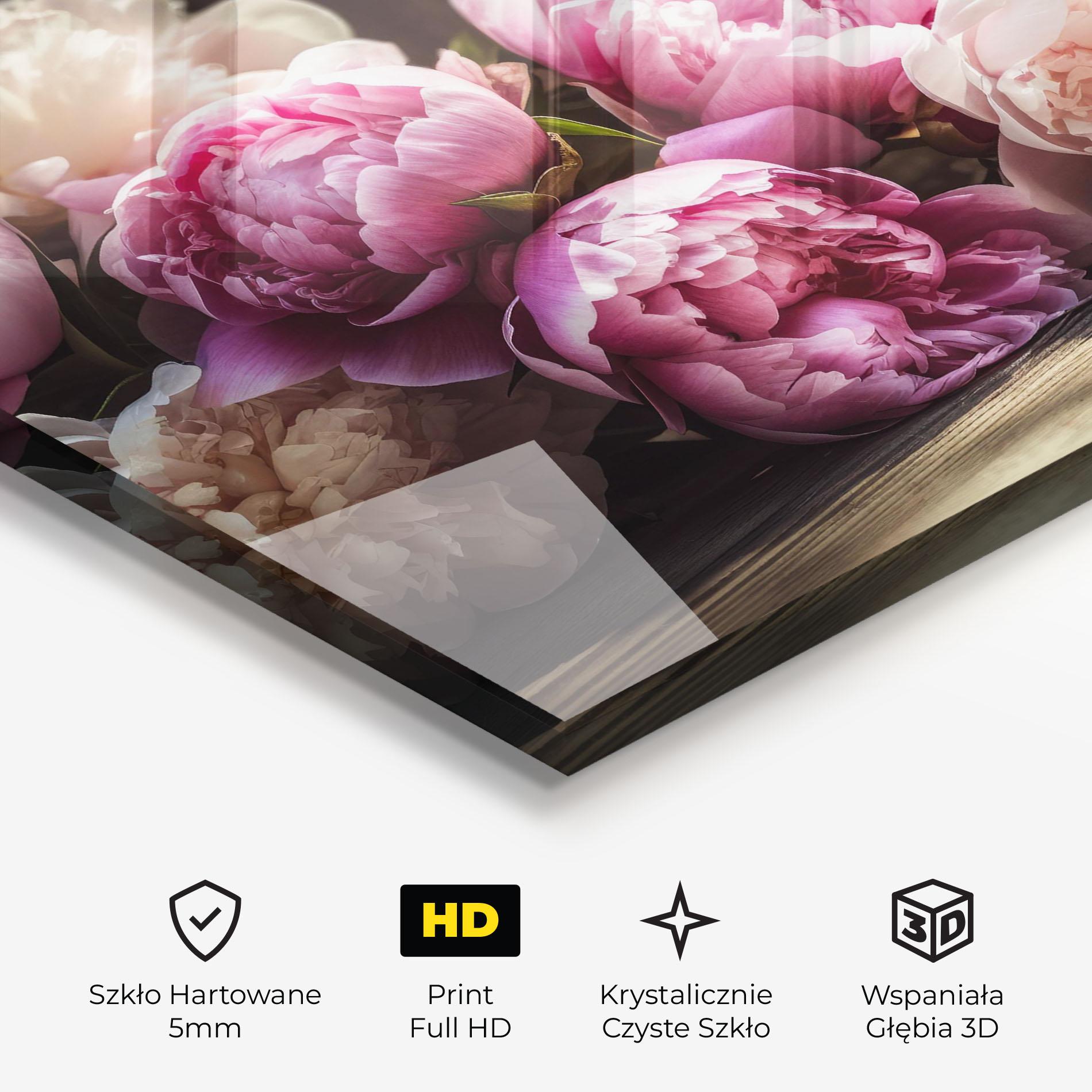 Obraz na Szkle Peonies On The Table mockup 3