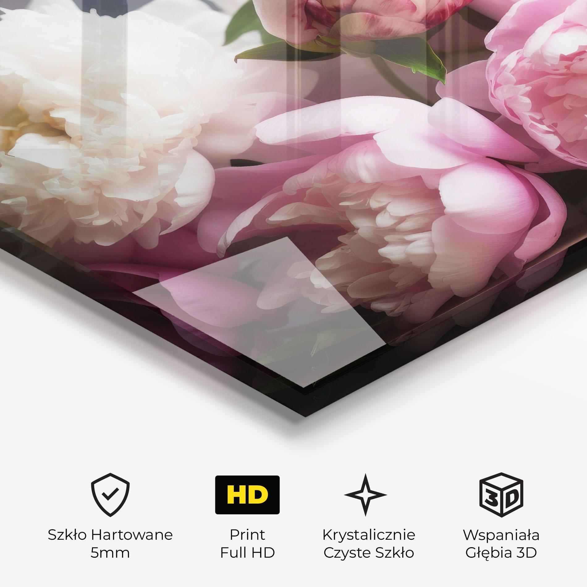 Obraz na Szkle Peonies With Grey mockup 3