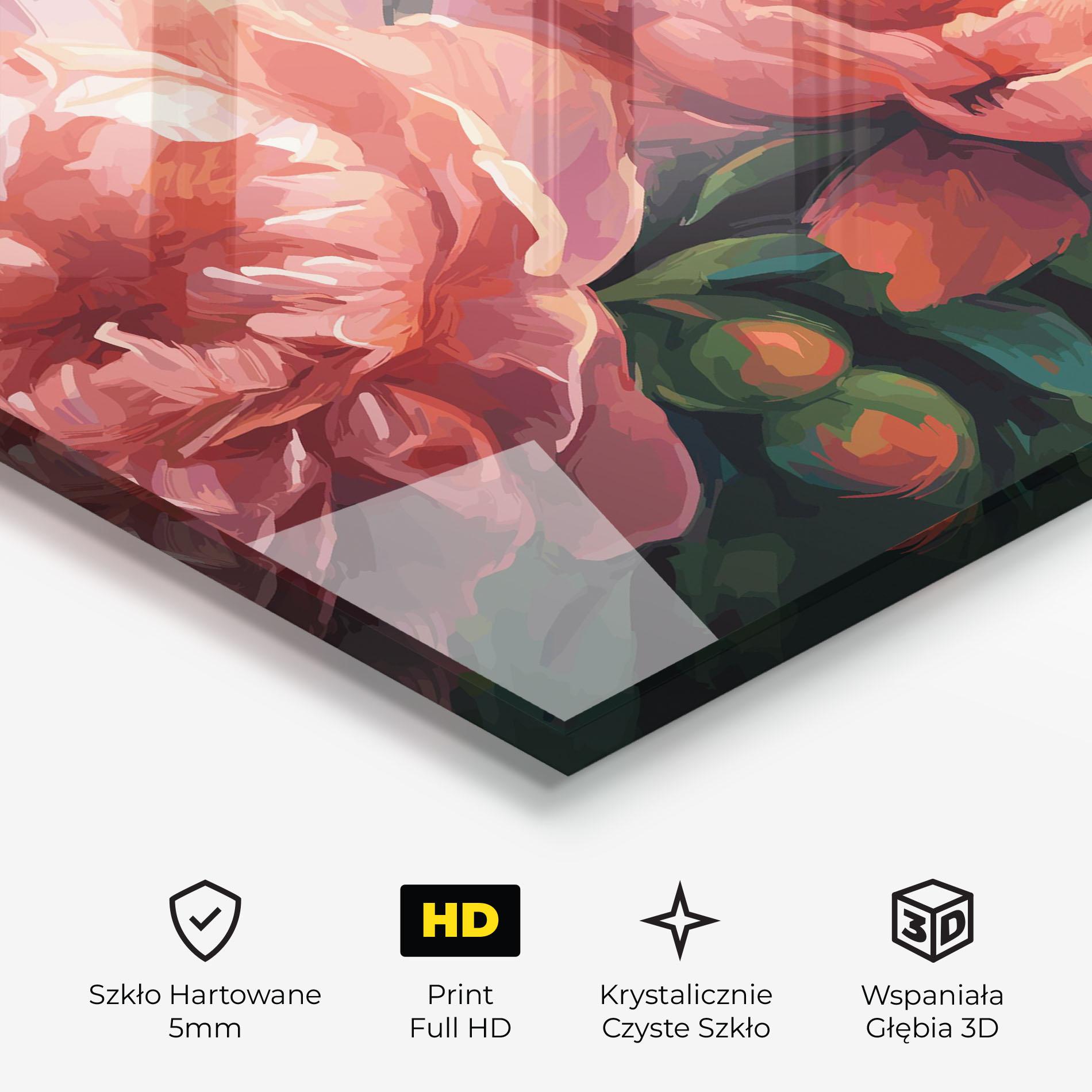 Obraz na Szkle Peony Buds Painting mockup 3