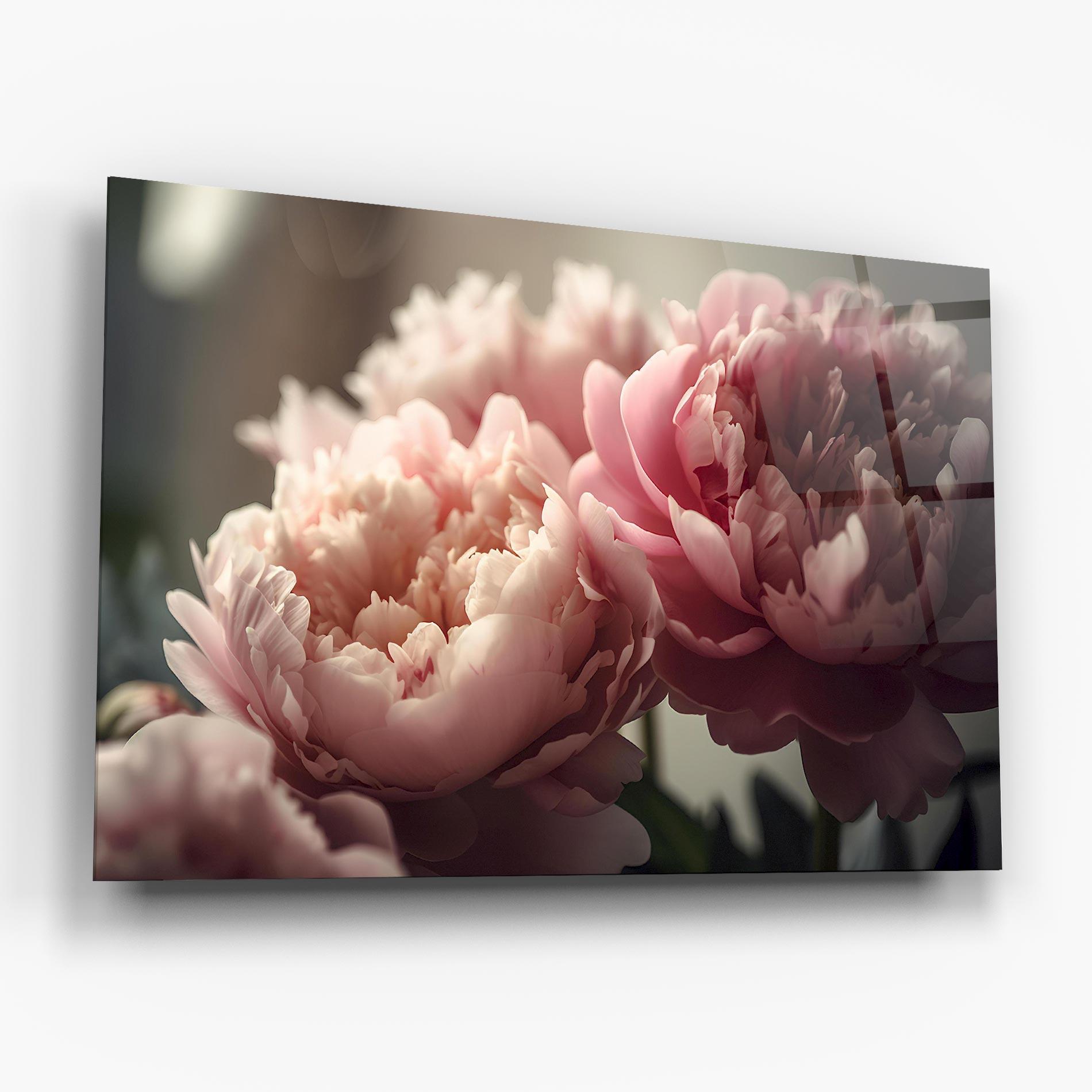 Obraz na Szkle Cream Dreamy Peony mockup 6