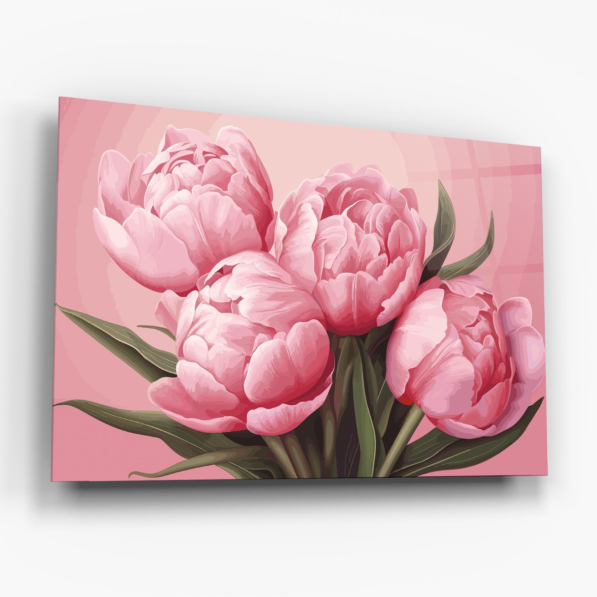 Obraz na Szkle Peony On Pink mockup 6
