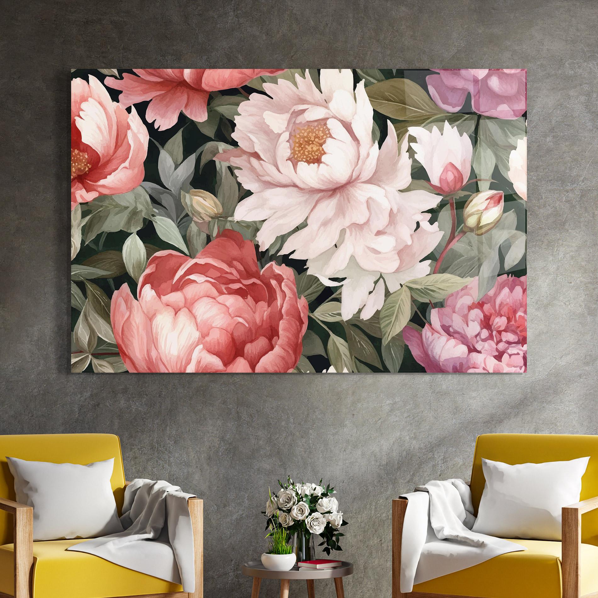 Obraz na Szkle Light Peony Art mockup 4