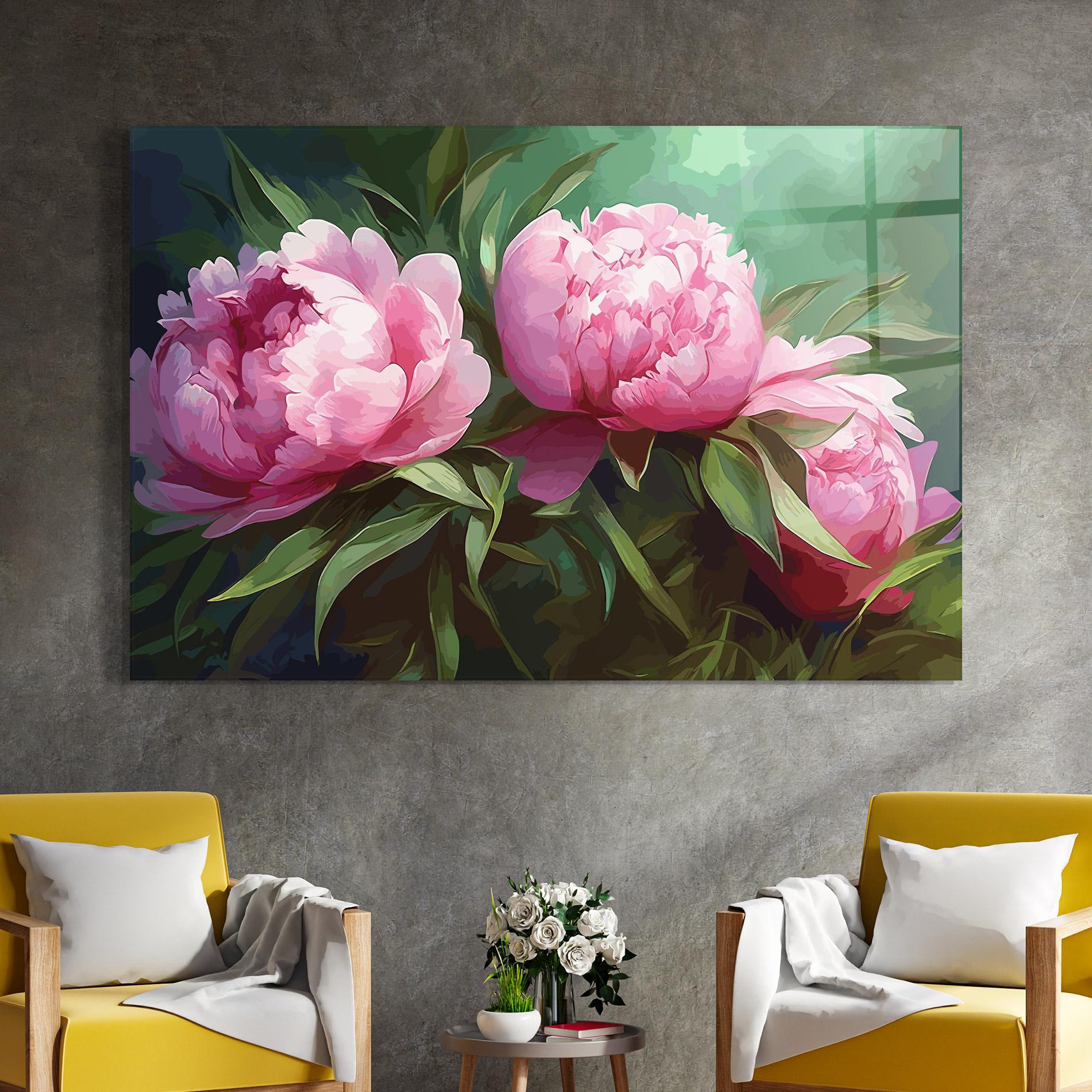 Obraz na Szkle Peonies Art mockup 4