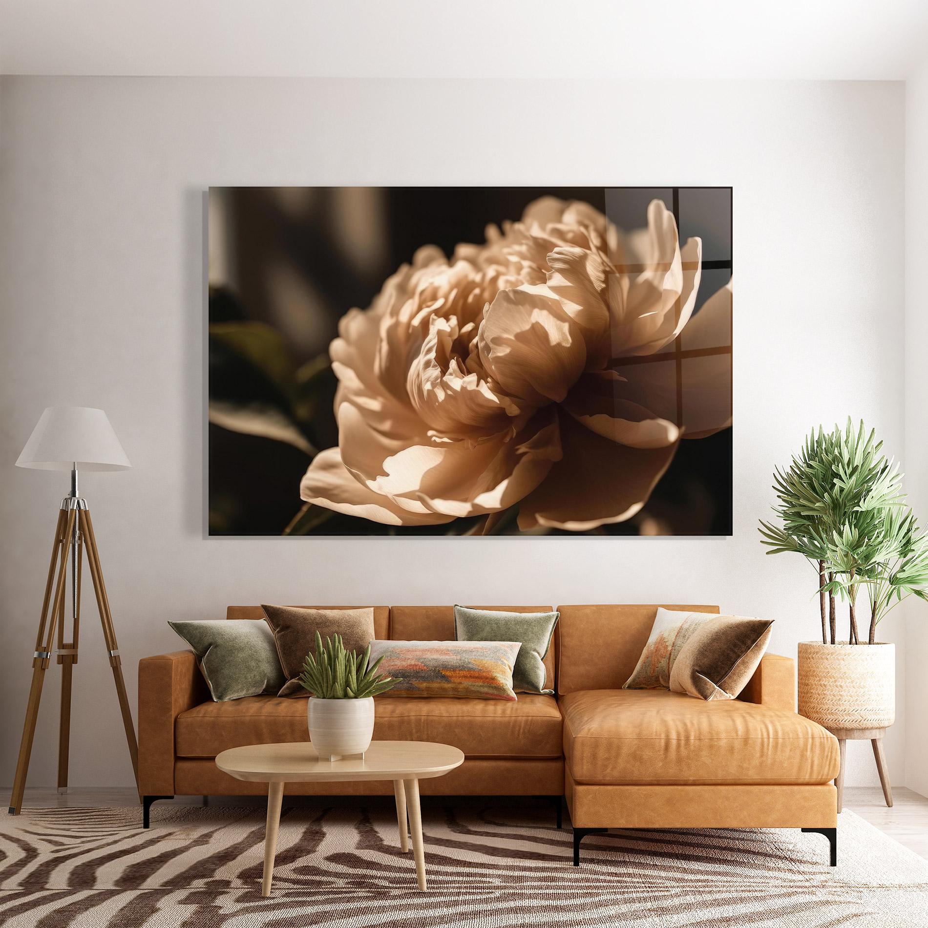 Obraz na Szkle Cream Peony mockup 7