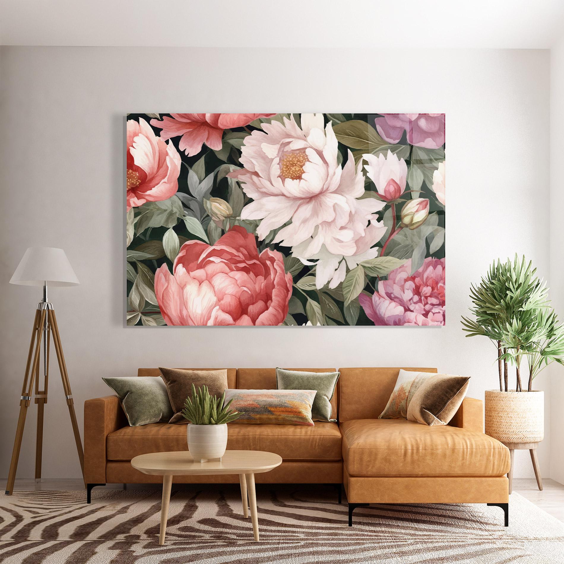 Obraz na Szkle Light Peony Art mockup 7