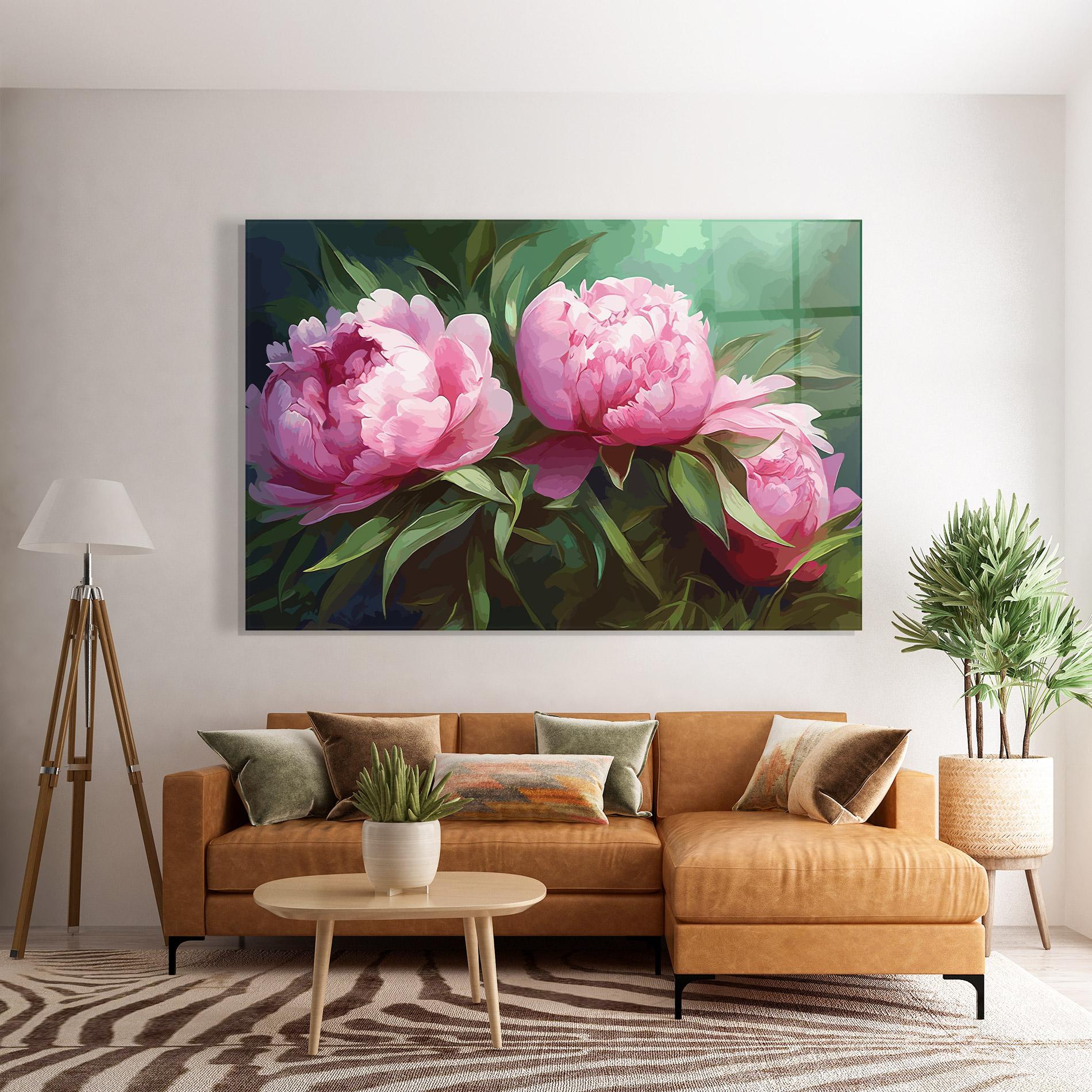 Obraz na Szkle Peonies Art mockup 7