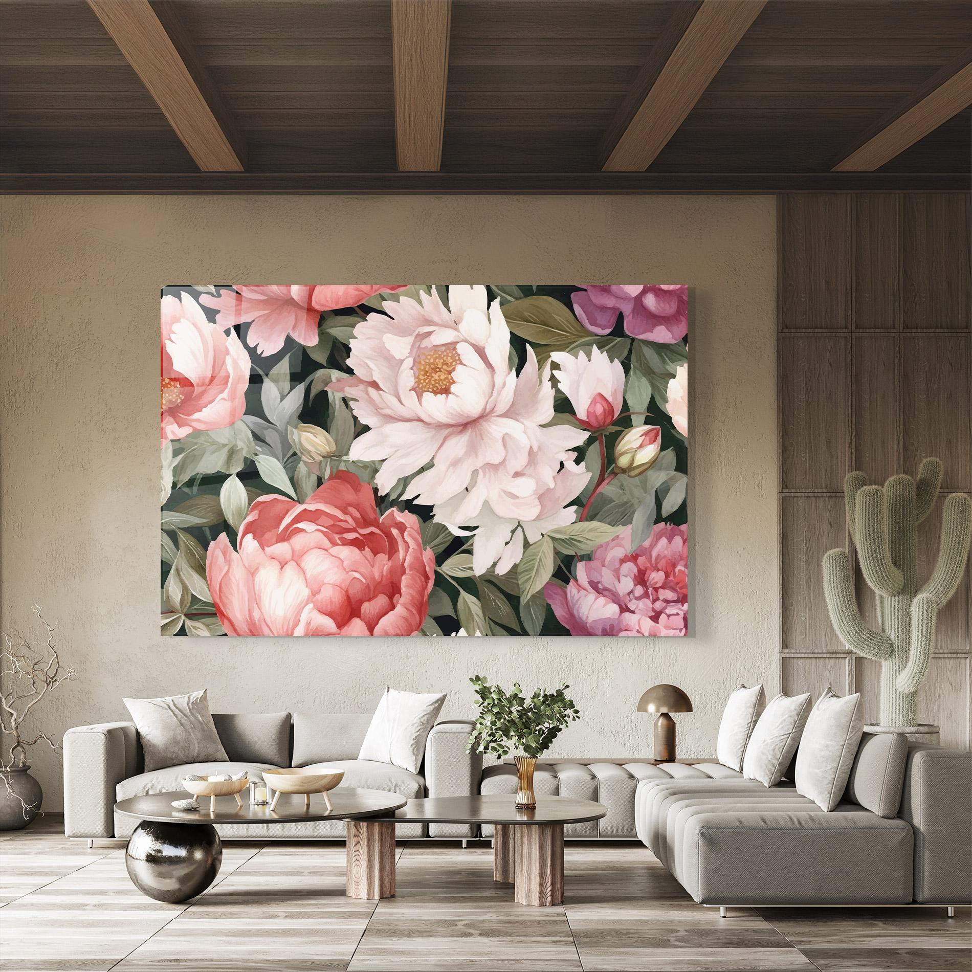 Obraz na Szkle Light Peony Art mockup 8