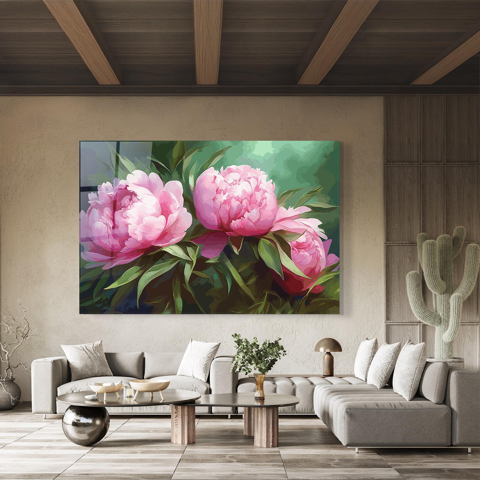 Obraz na Szkle Peonies Art mockup 8