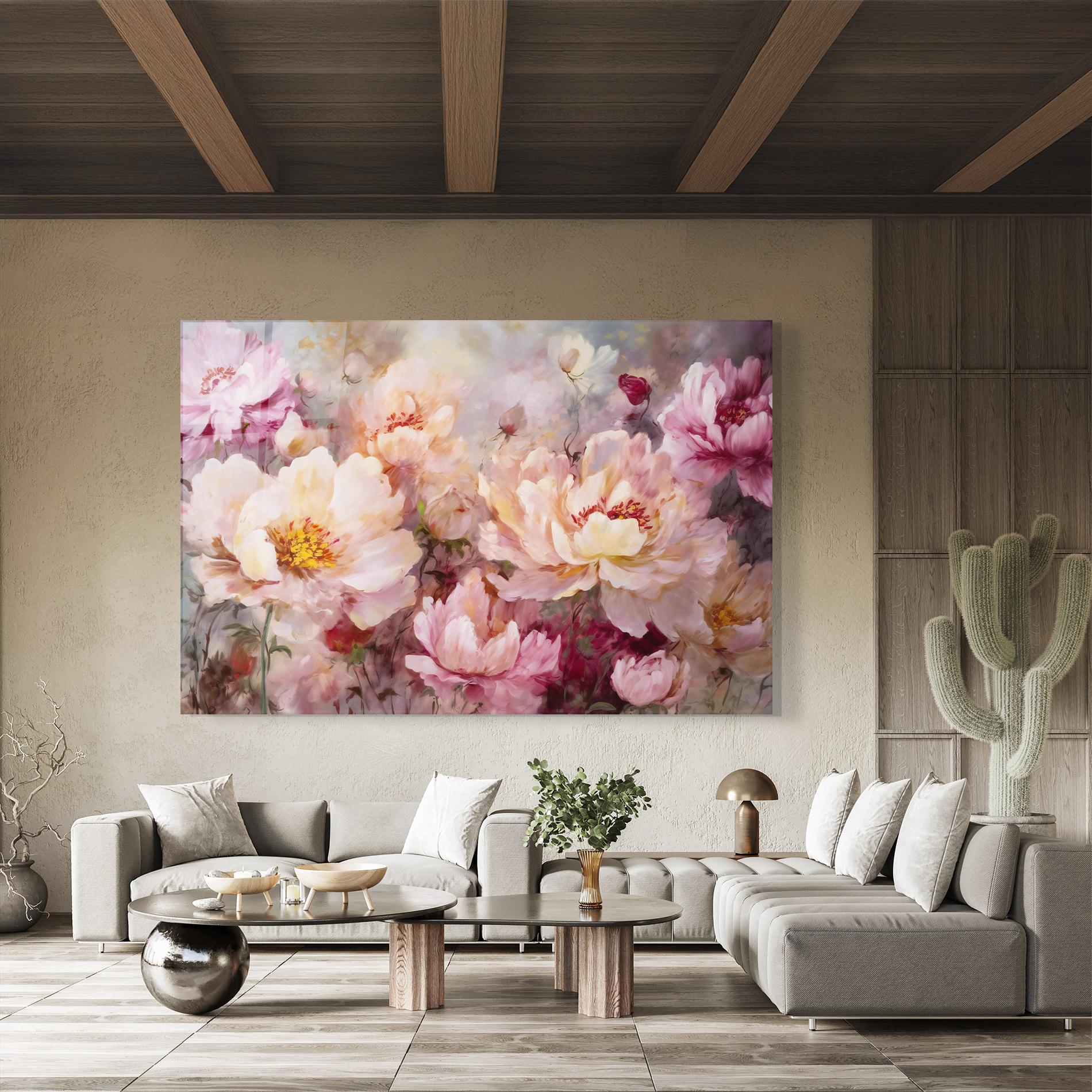Obraz na Szkle Peony Painting Art mockup 8