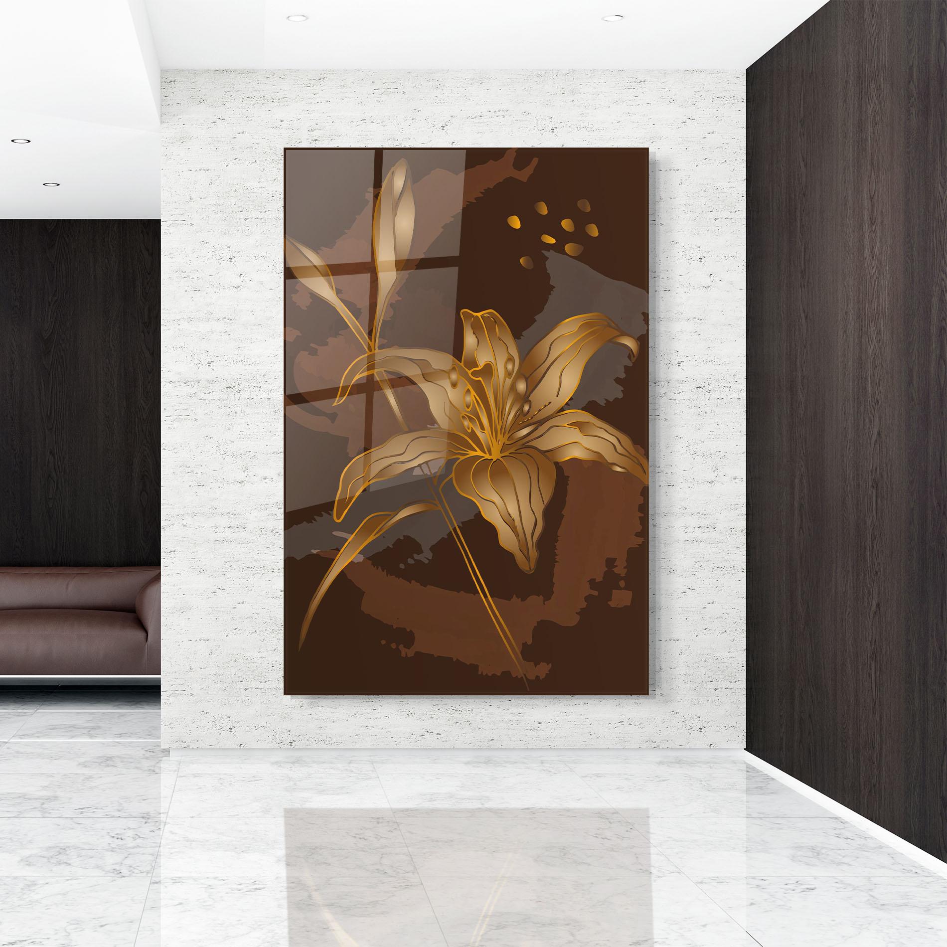 Obraz na Szkle Gold Brown Lily mockup 9