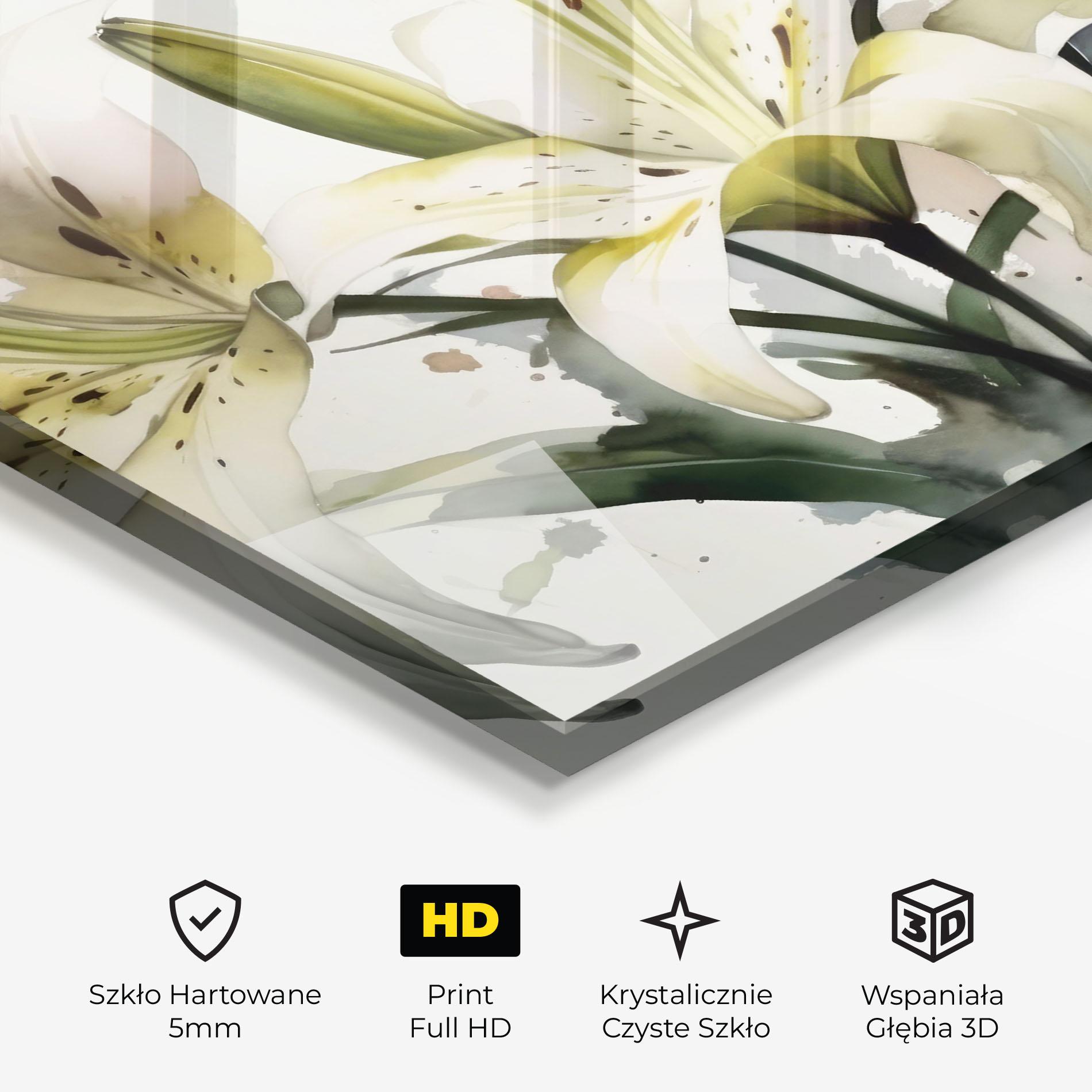 Obraz na Szkle Cute White Lily Painting mockup 3