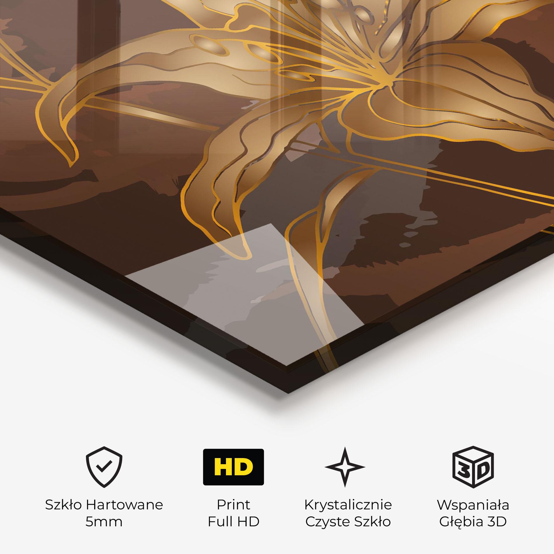 Obraz na Szkle Gold Brown Lily mockup 3