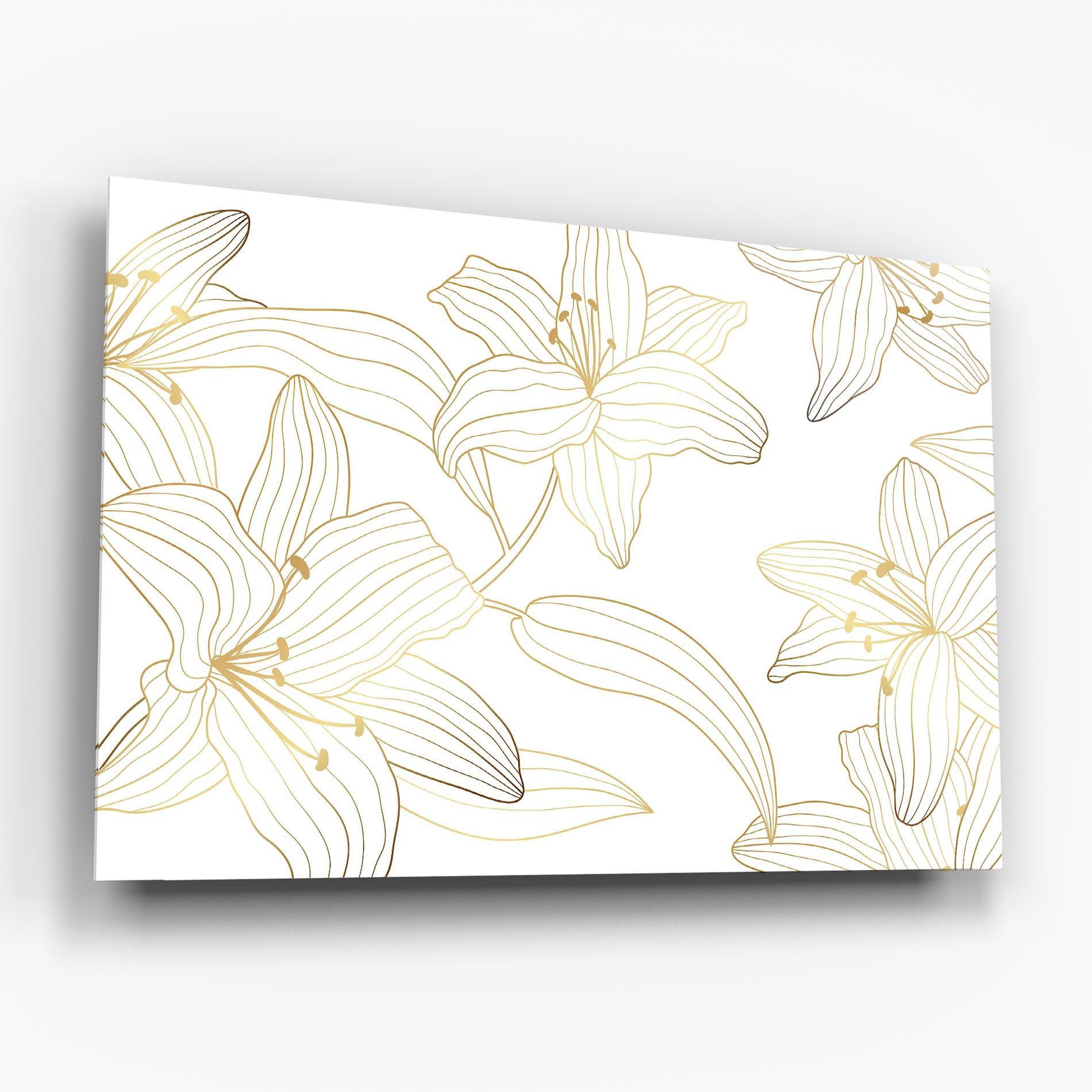 Obraz na Szkle Luxury Golden Lily mockup 6