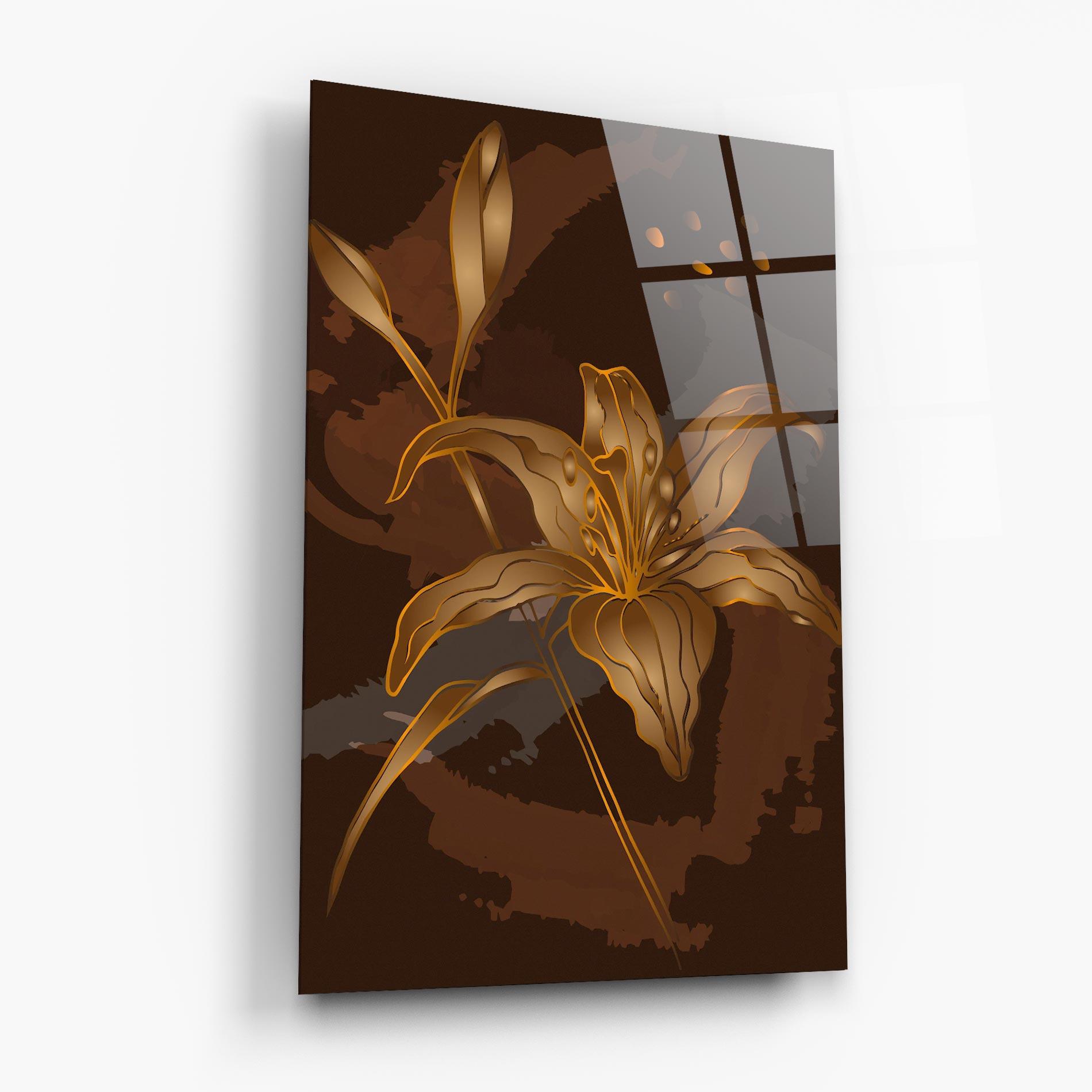 Obraz na Szkle Gold Brown Lily mockup 6
