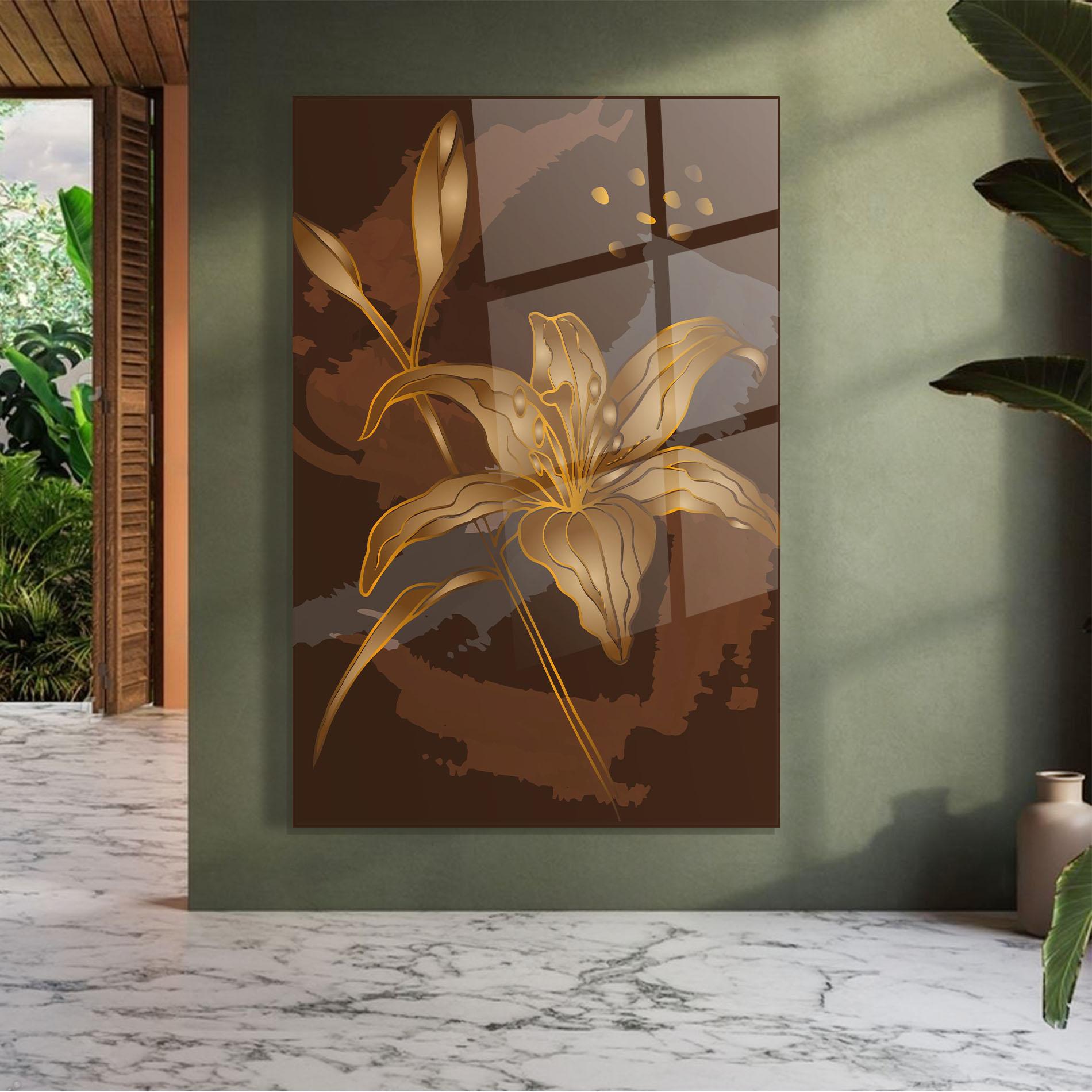 Obraz na Szkle Gold Brown Lily mockup 7