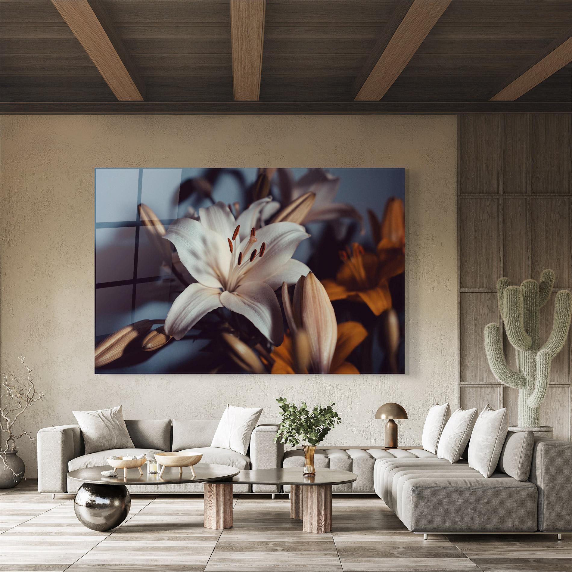 Obraz na Szkle Cream Lily mockup 8