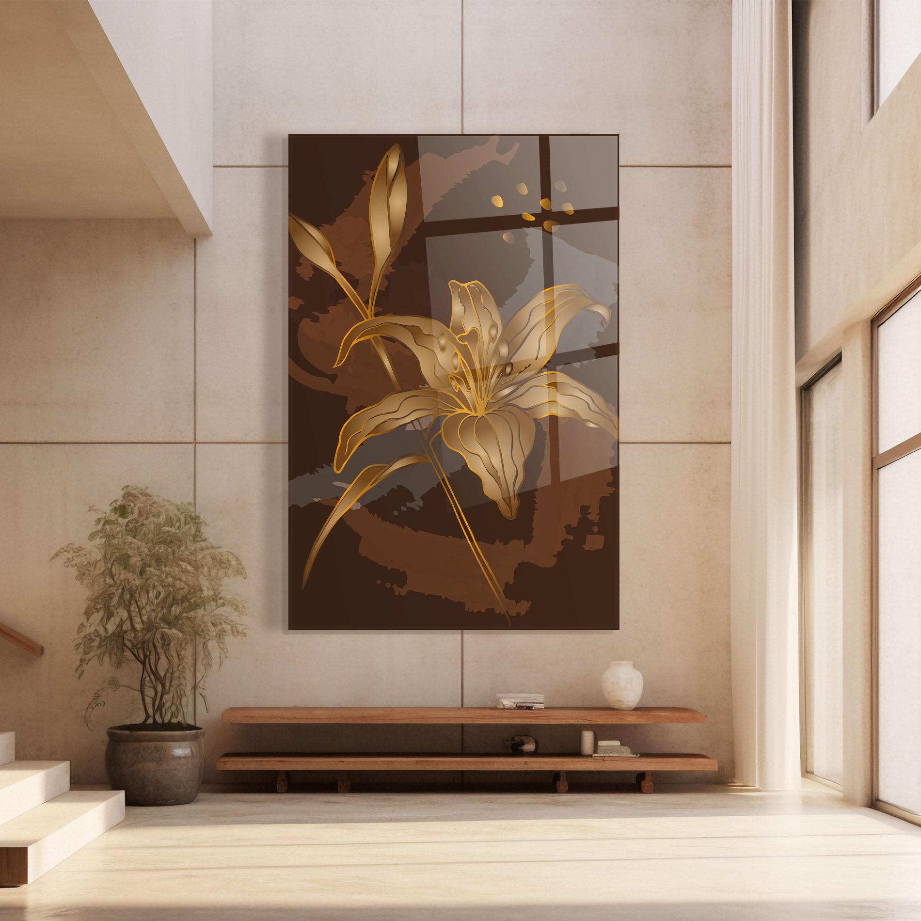 Obraz na Szkle Gold Brown Lily mockup 8
