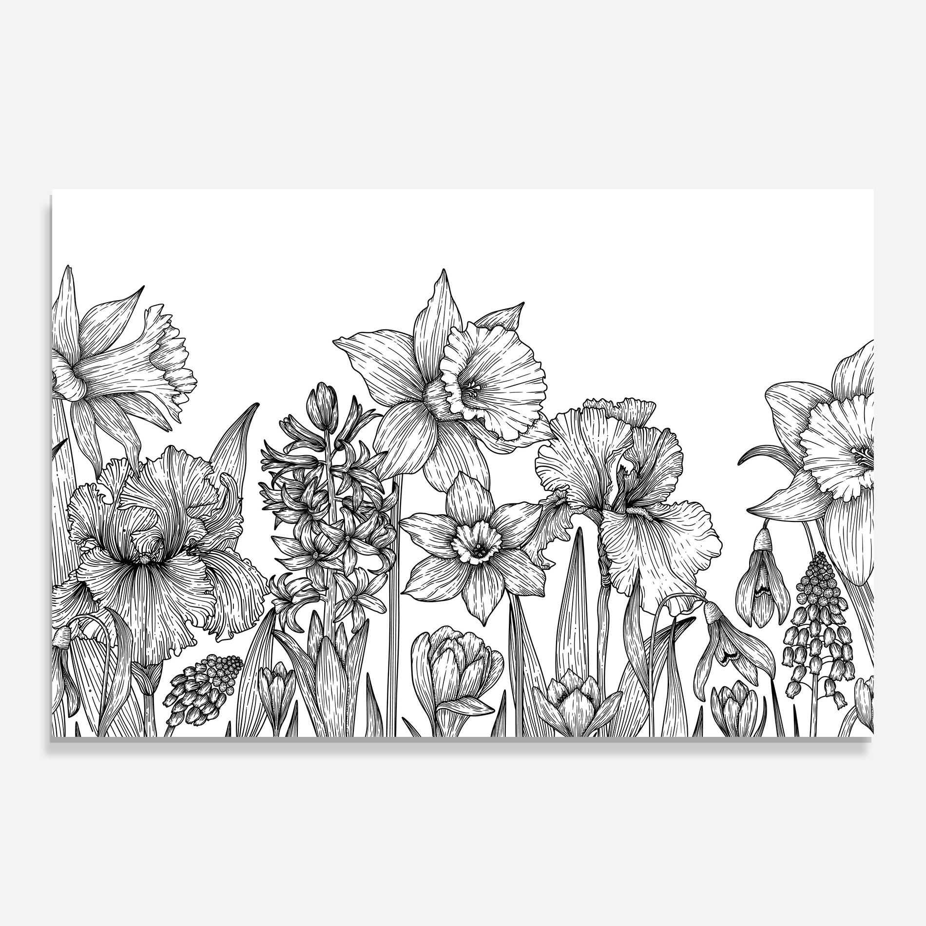 Obraz na Szkle Black Line Plant mockup 0