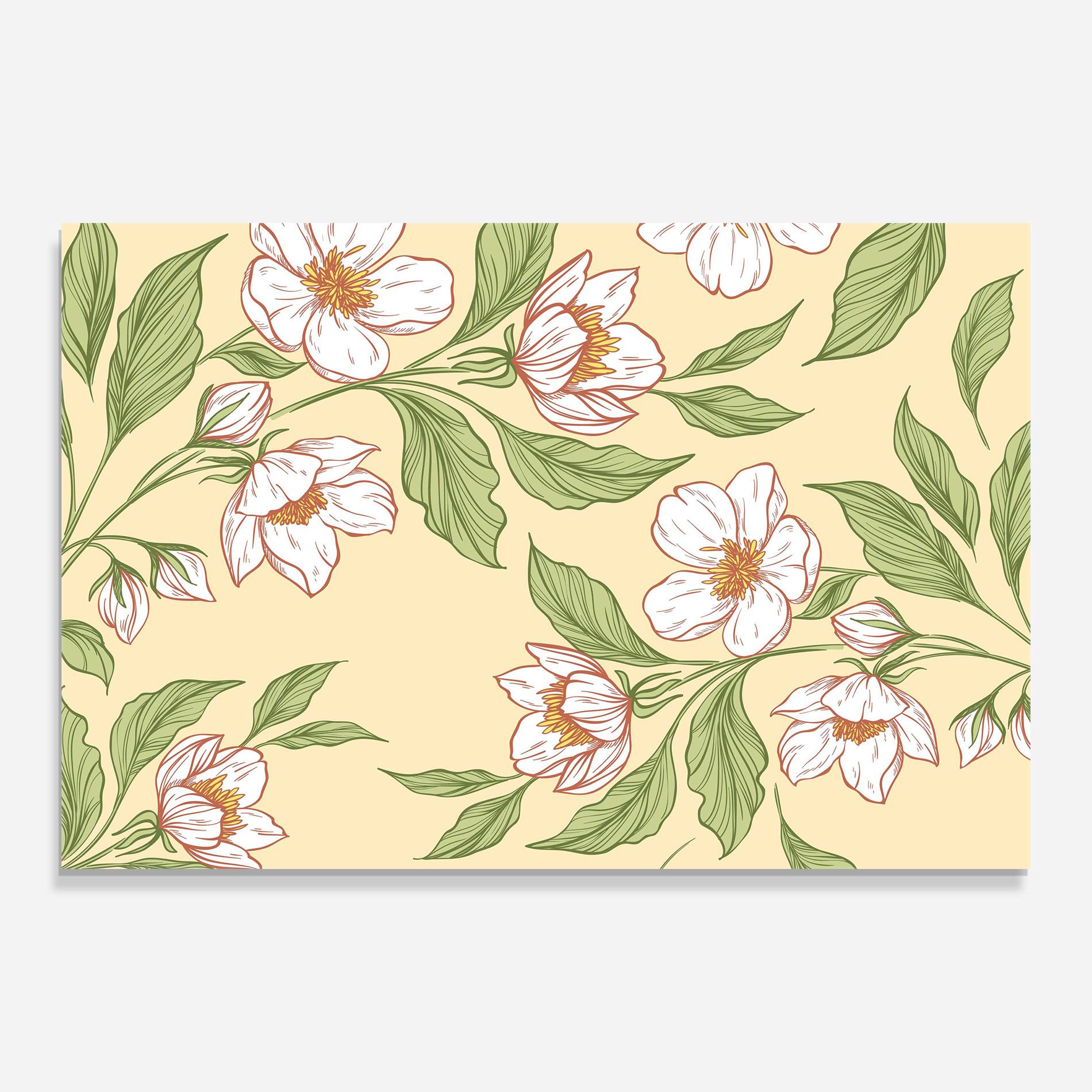 Obraz na Szkle Cream Flower White mockup 0