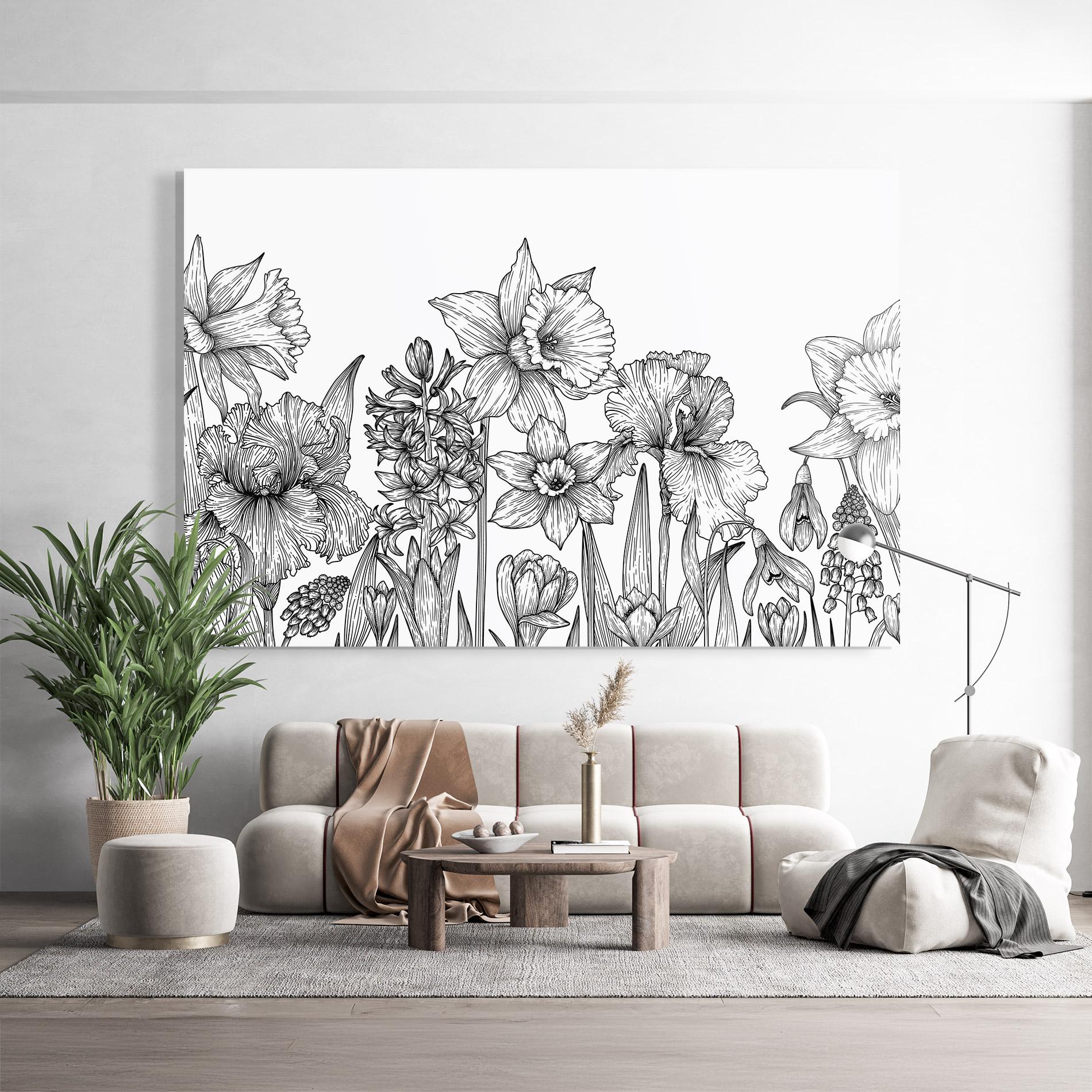 Obraz na Szkle Black Line Plant mockup 9