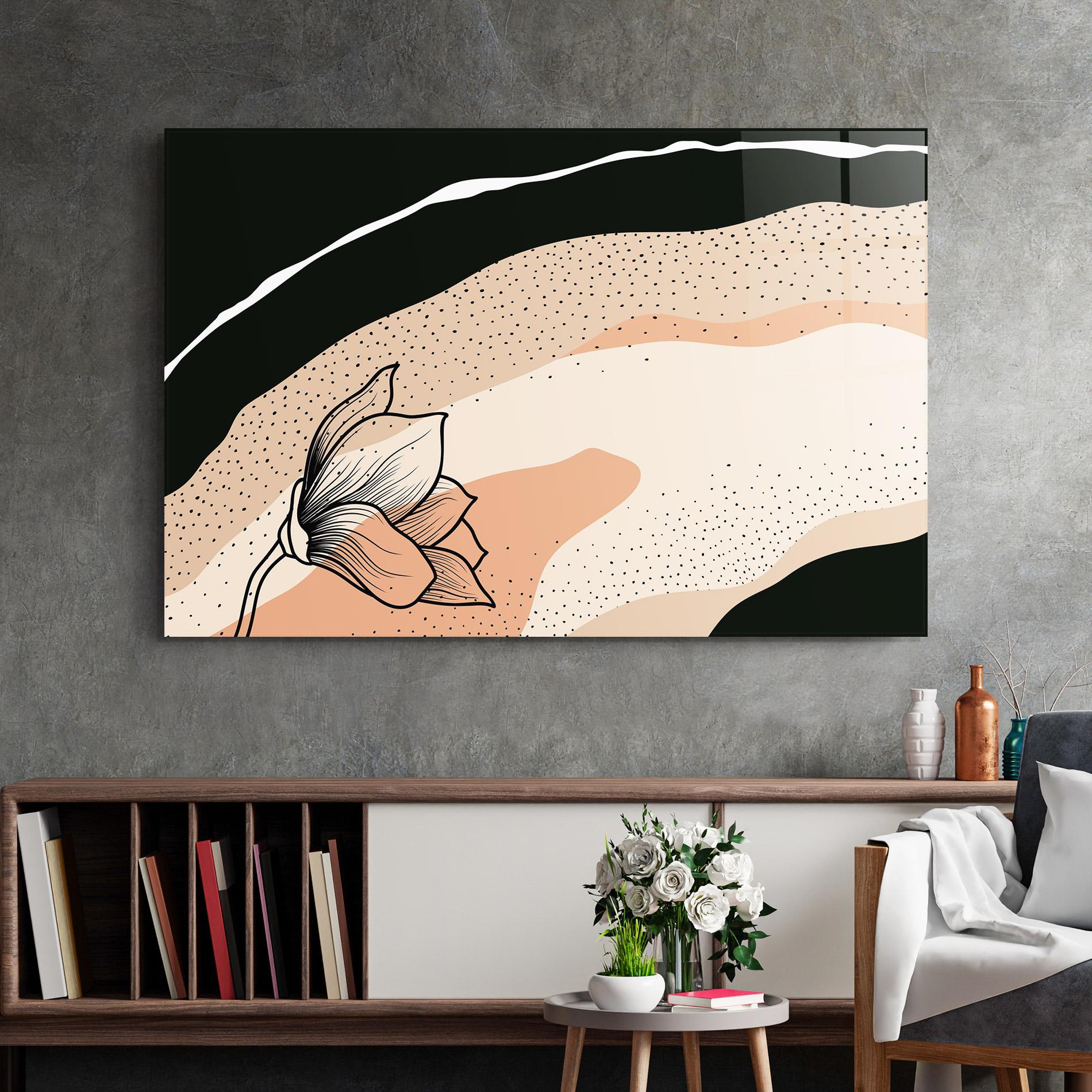 Obraz na Szkle Black Line Art Plant mockup 2