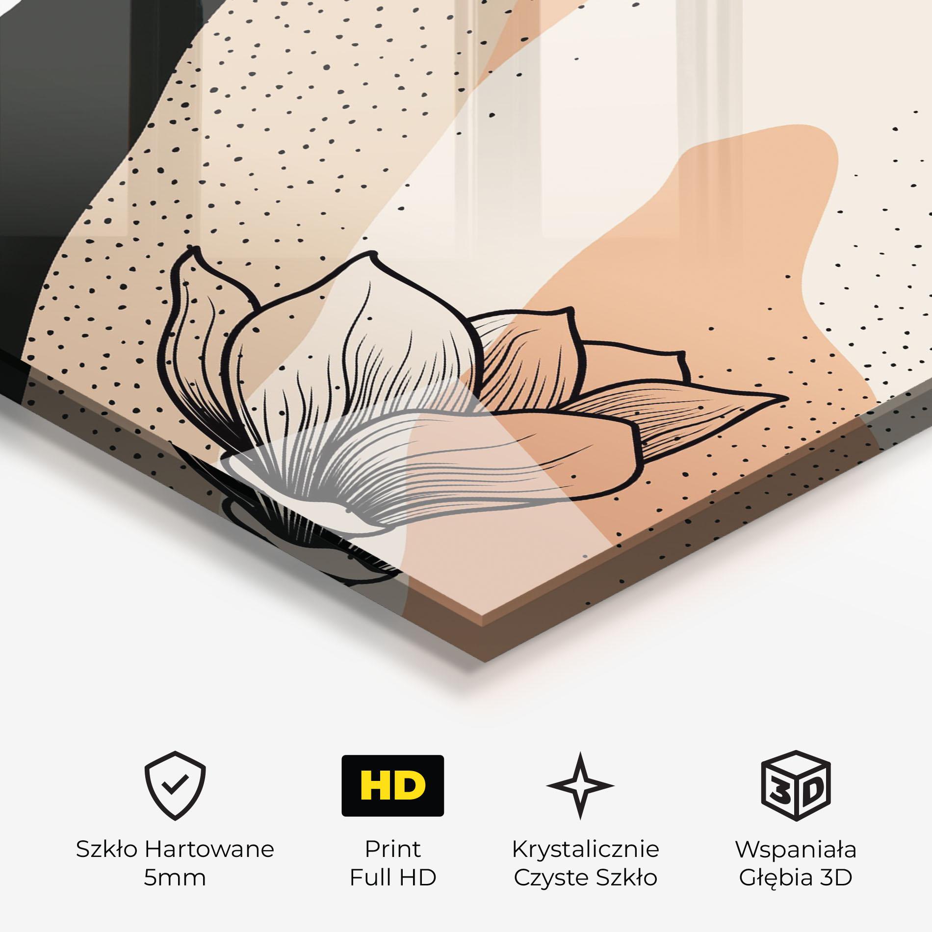 Obraz na Szkle Black Line Art Plant mockup 3