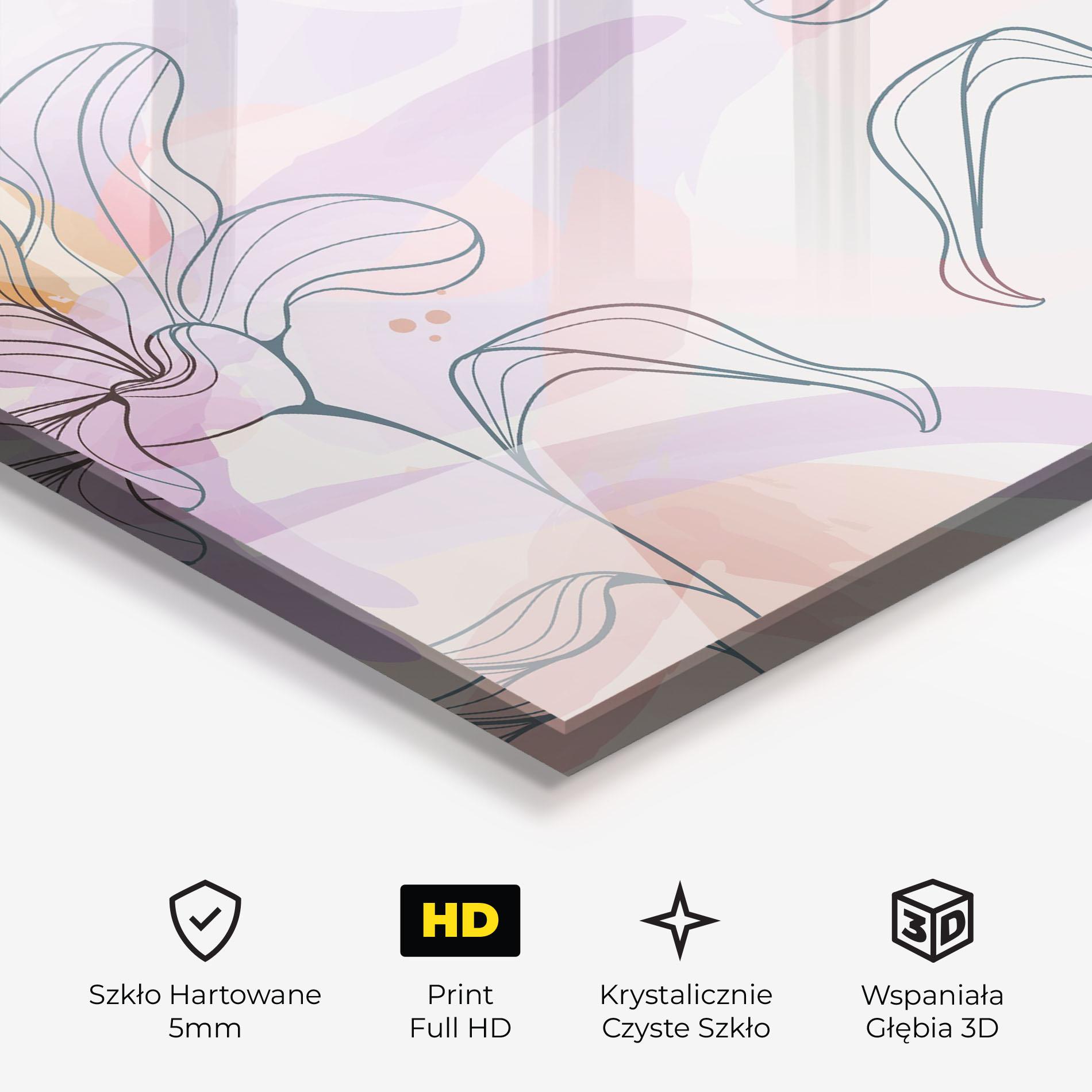 Obraz na Szkle Blue Color Line Flower mockup 3