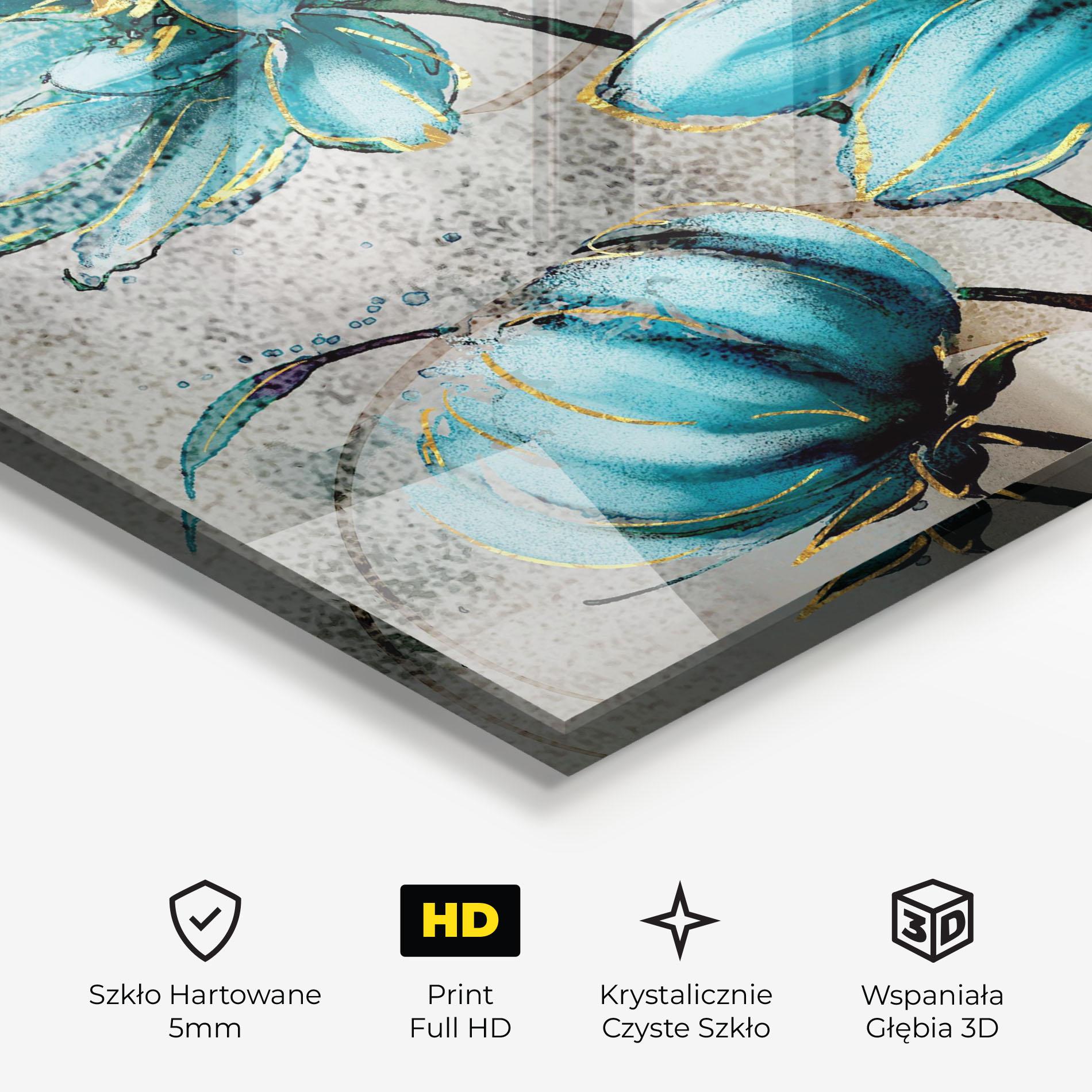 Obraz na Szkle Bujori Albastri mockup 3