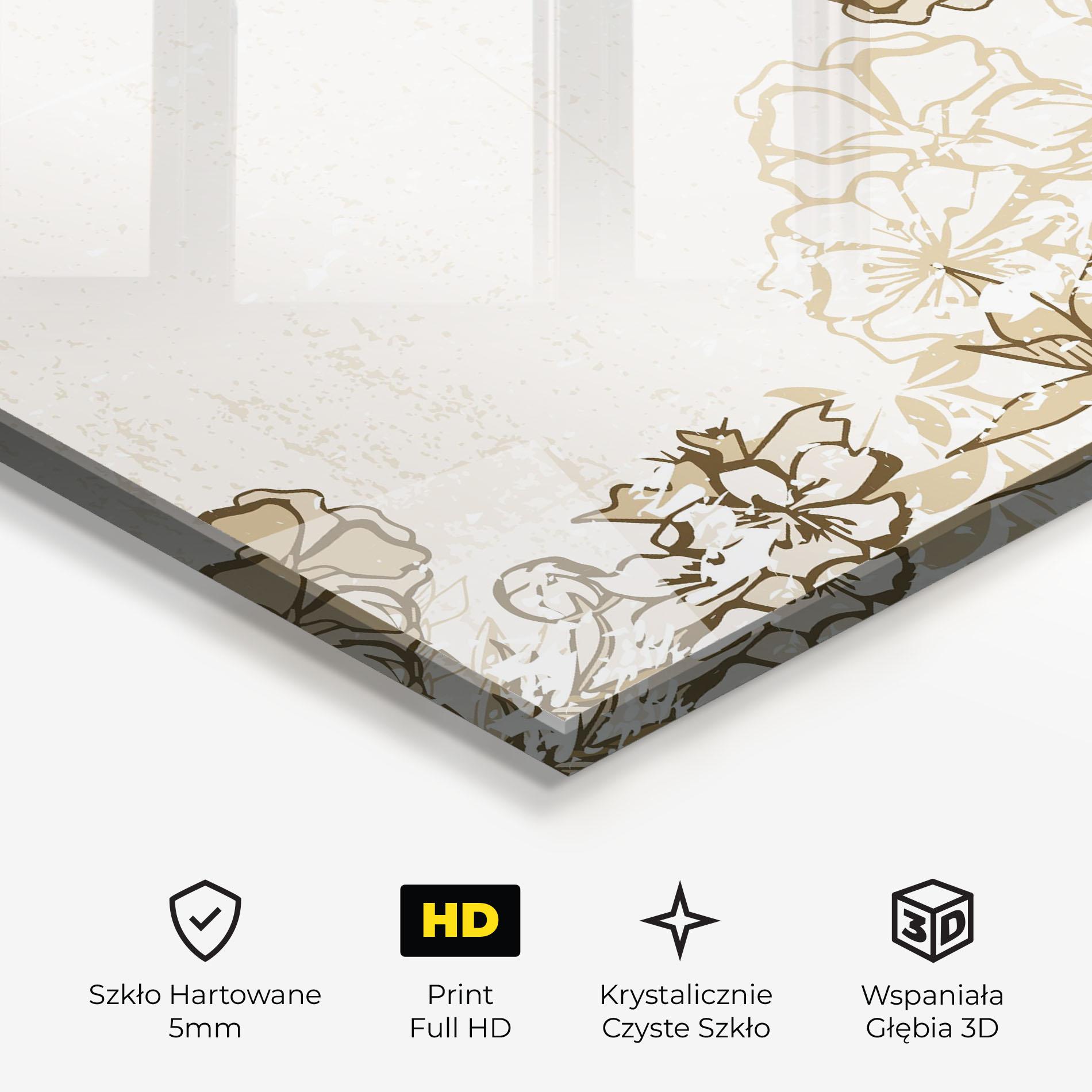 Obraz na Szkle Cream Brown Flower mockup 3