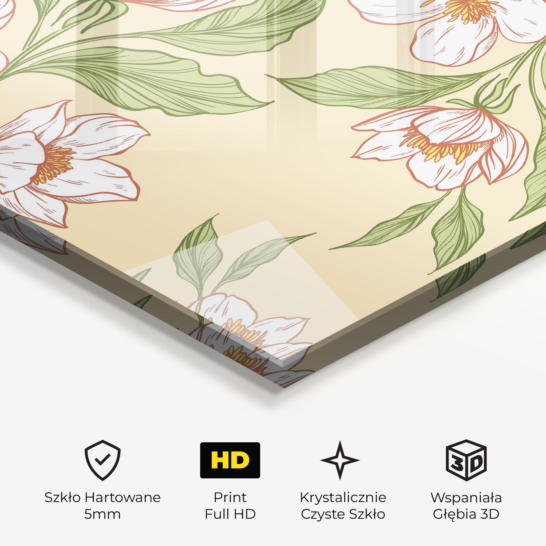 Obraz na Szkle Cream Flower White mockup 3