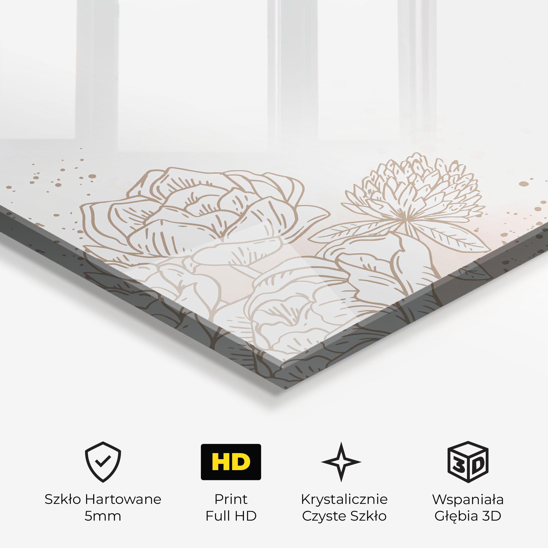 Obraz na Szkle Cream Line Flower mockup 3