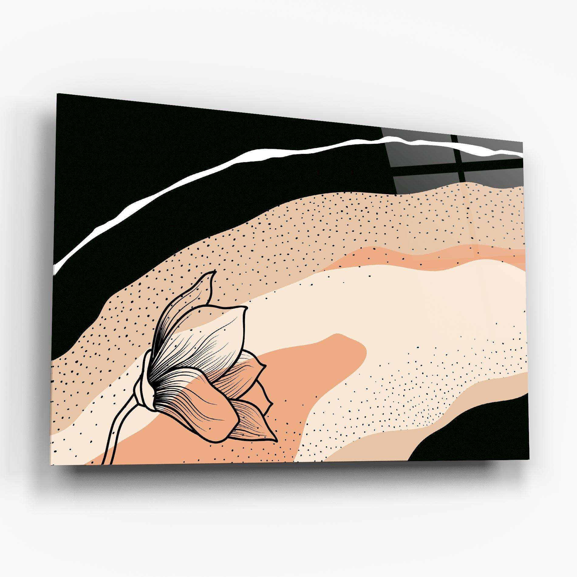 Obraz na Szkle Black Line Art Plant mockup 6