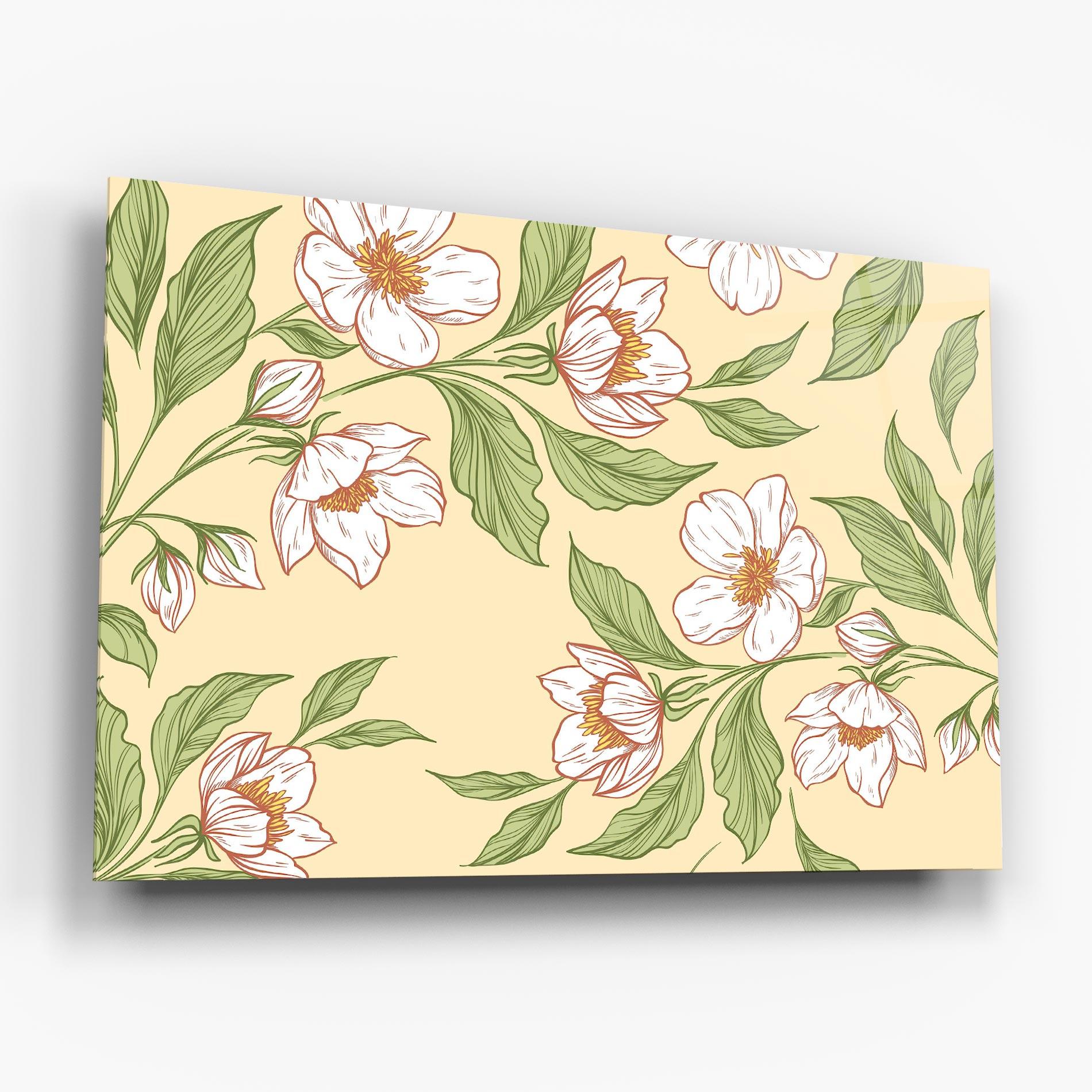Obraz na Szkle Cream Flower White mockup 6