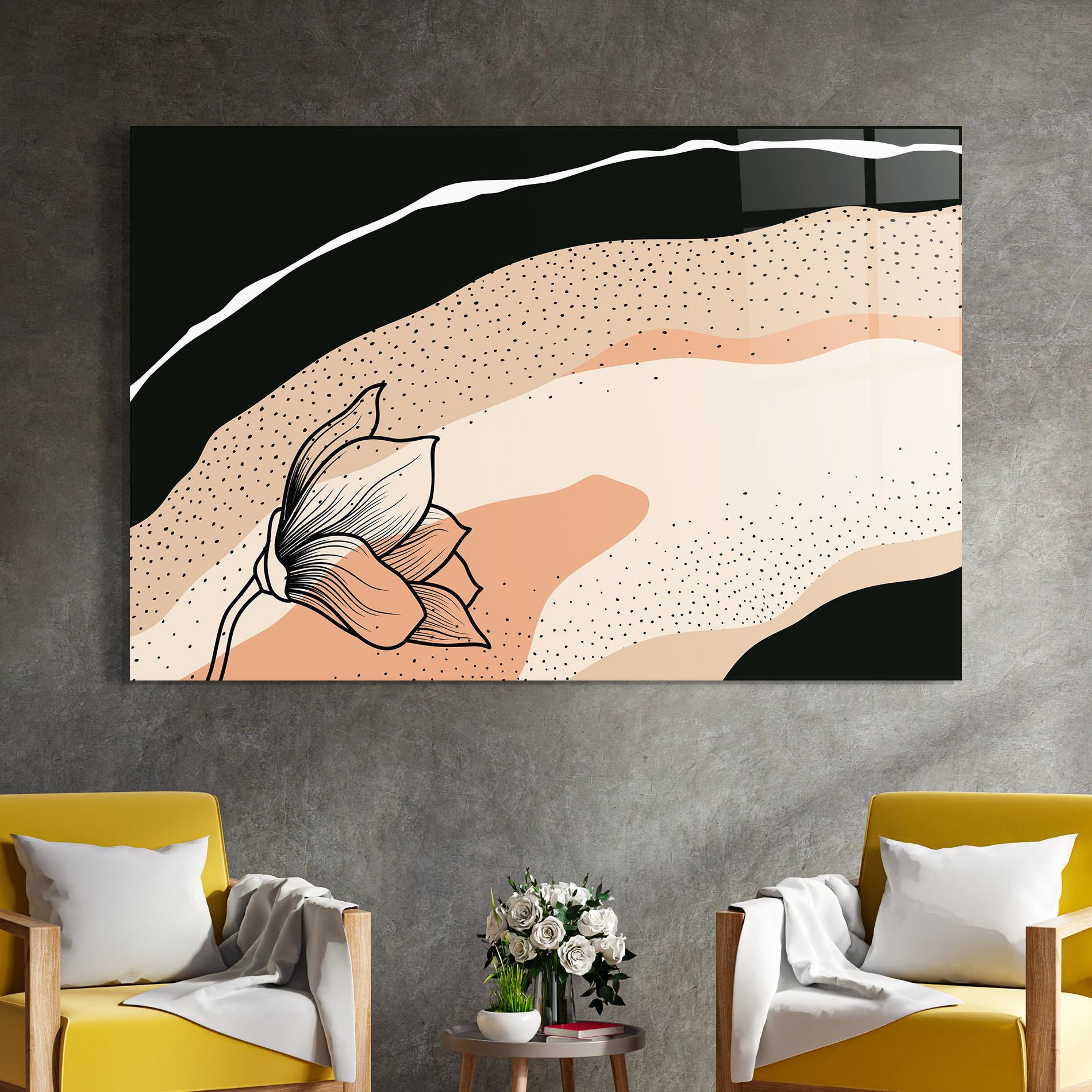 Obraz na Szkle Black Line Art Plant mockup 4