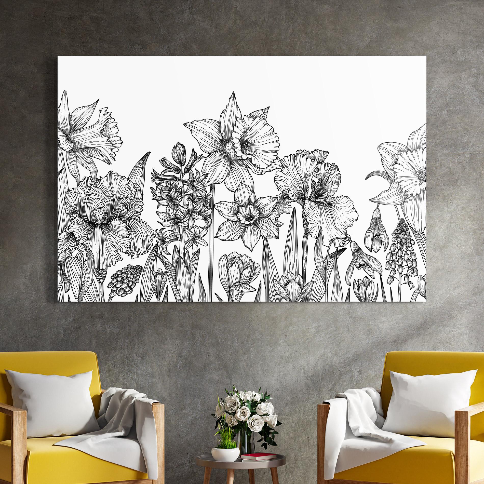 Obraz na Szkle Black Line Plant mockup 4