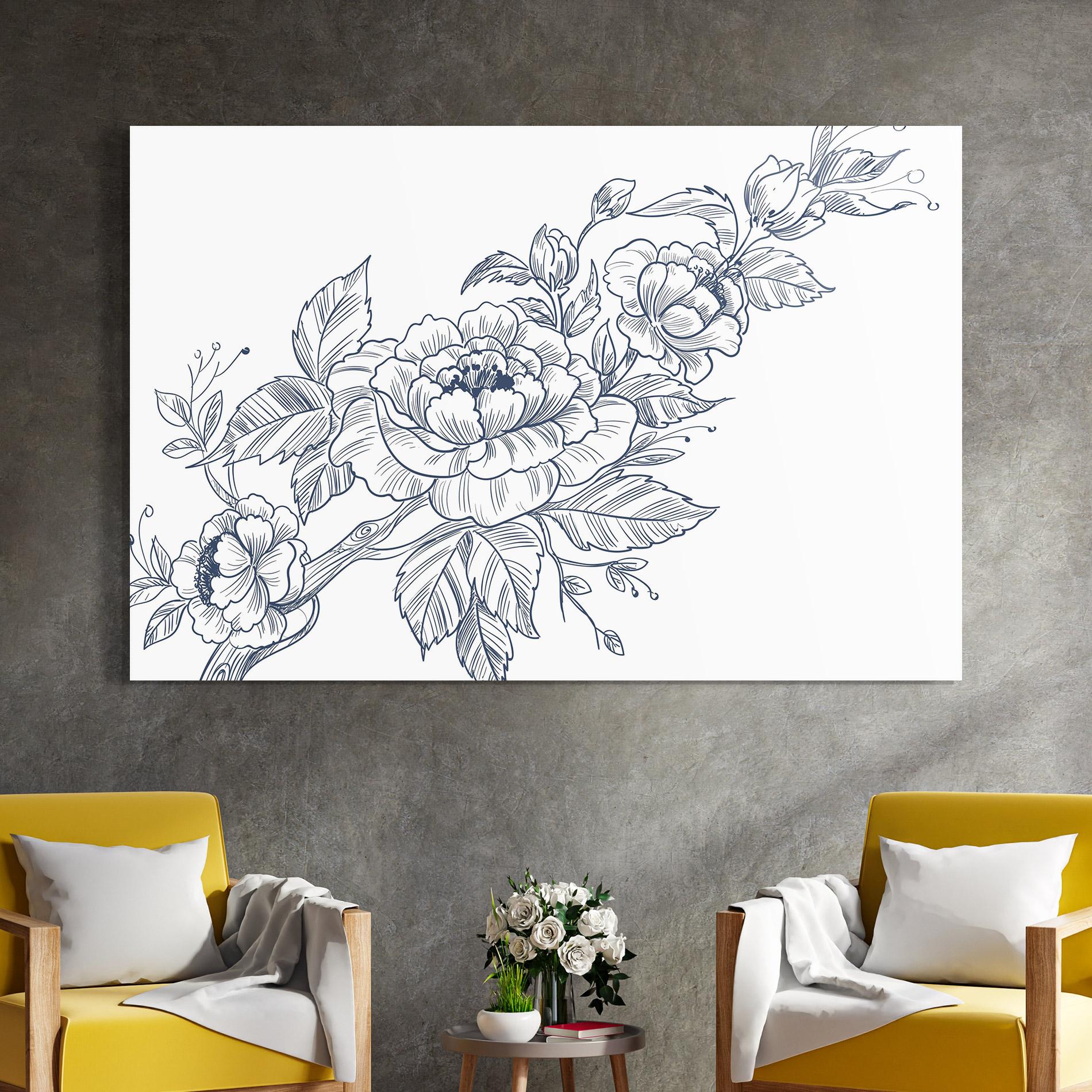 Obraz na Szkle Blue Line Roses mockup 4