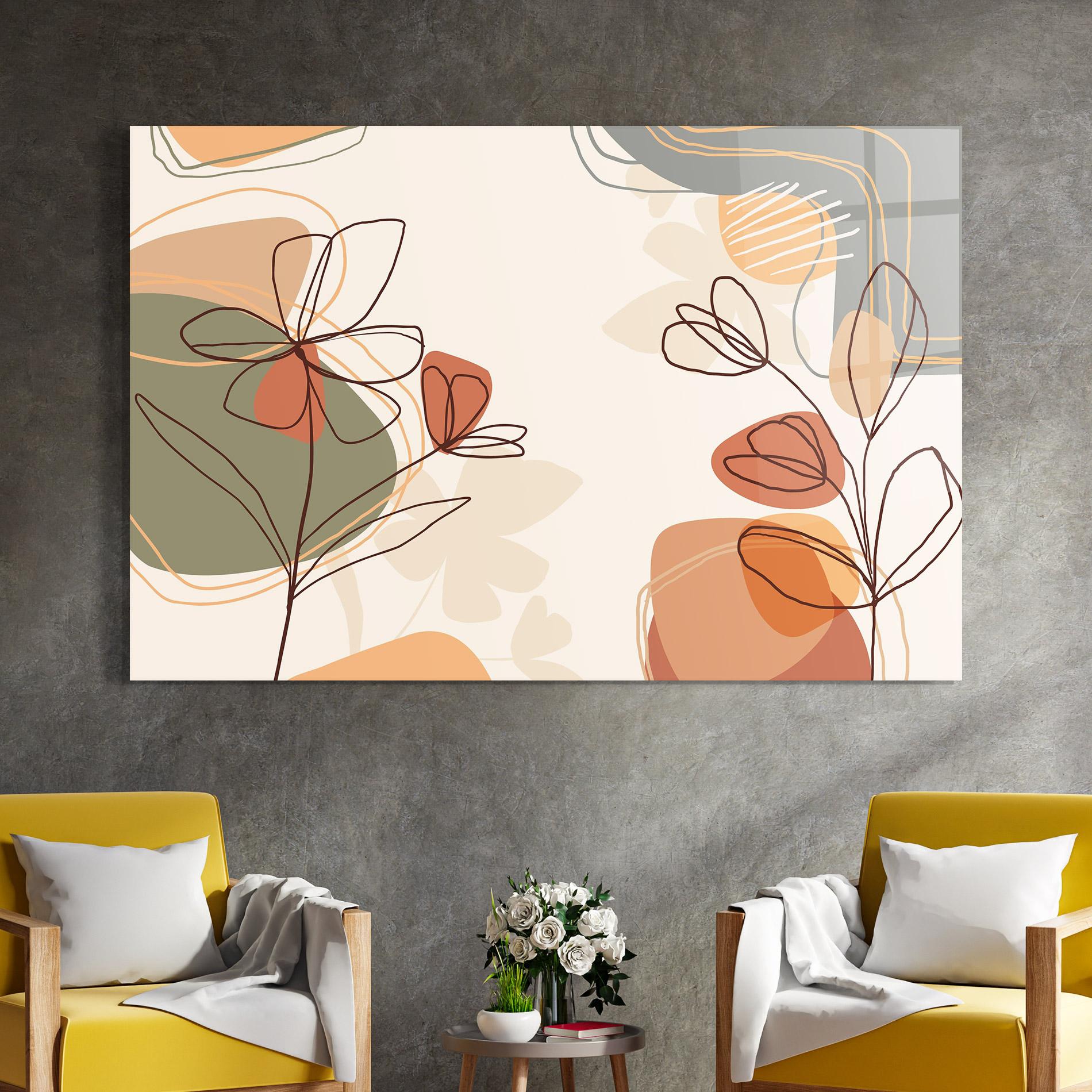 Obraz na Szkle Brown Line Plants mockup 4