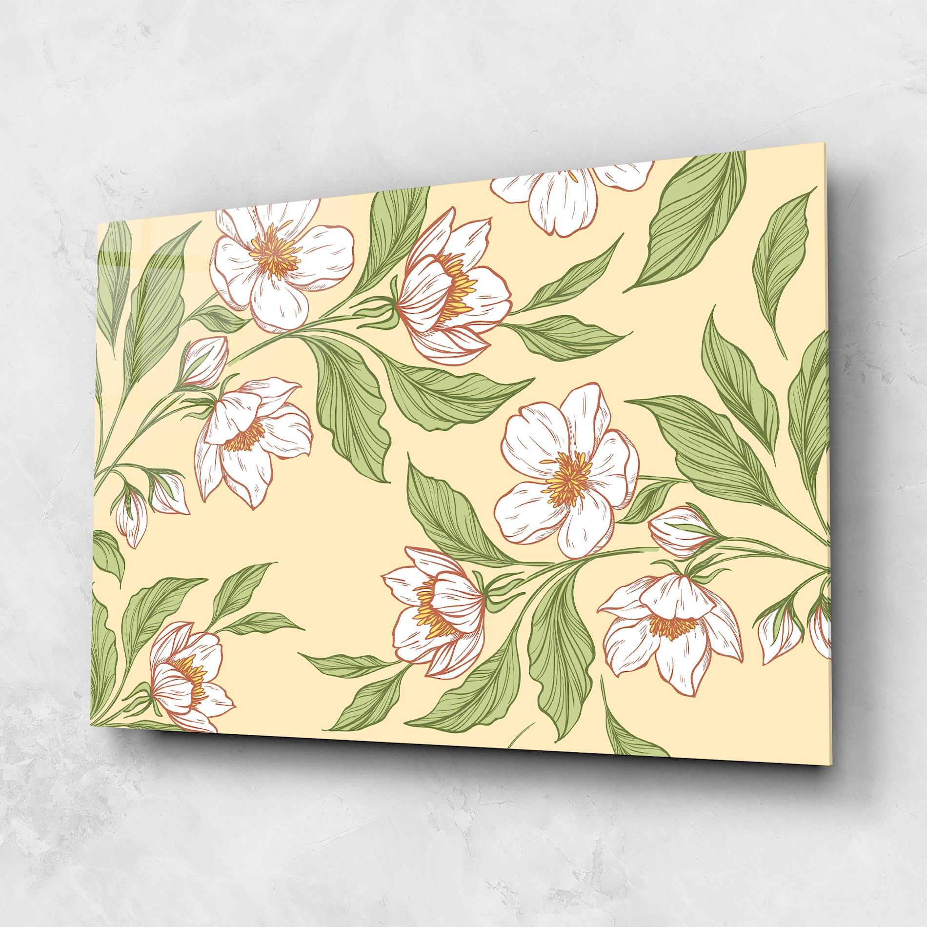 Obraz na Szkle Cream Flower White mockup 1