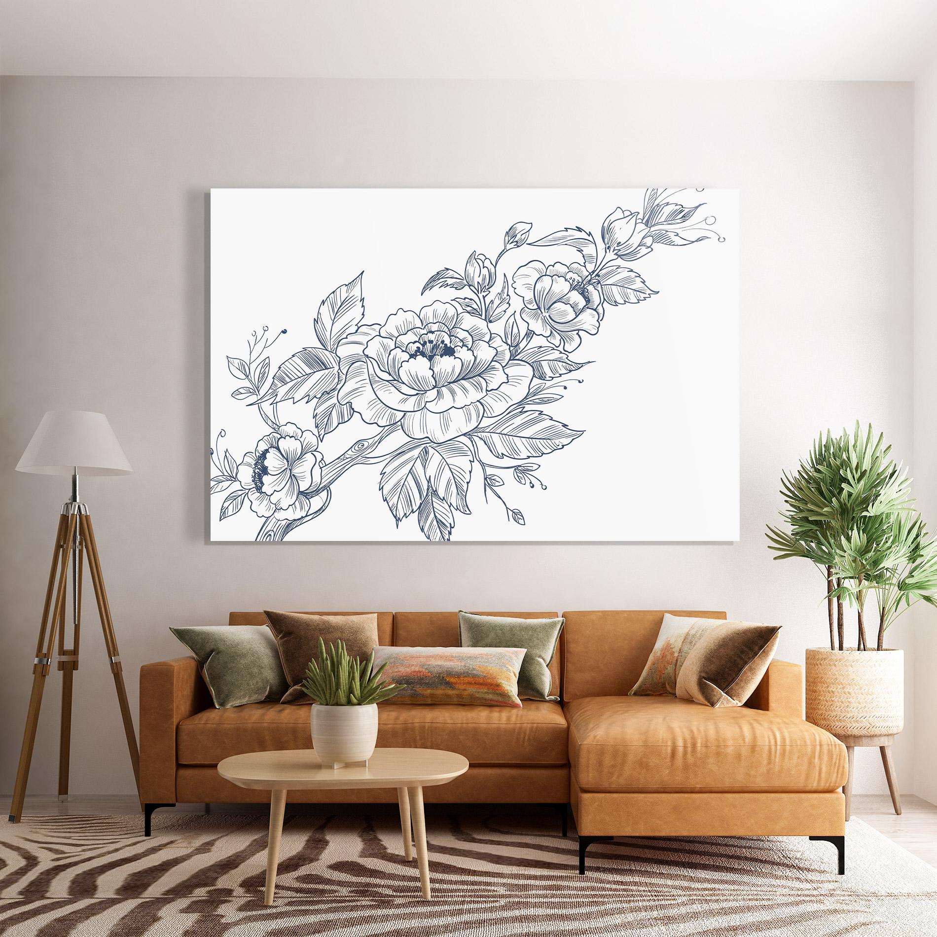 Obraz na Szkle Blue Line Roses mockup 7