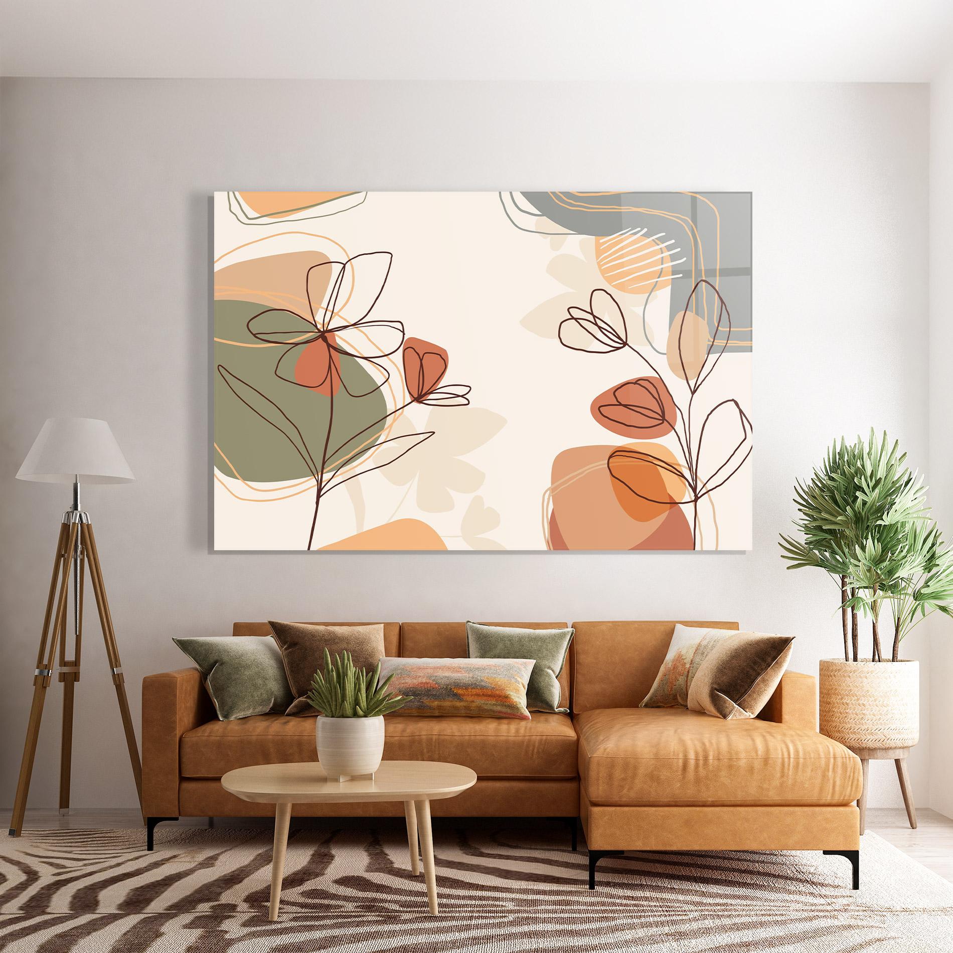 Obraz na Szkle Brown Line Plants mockup 7