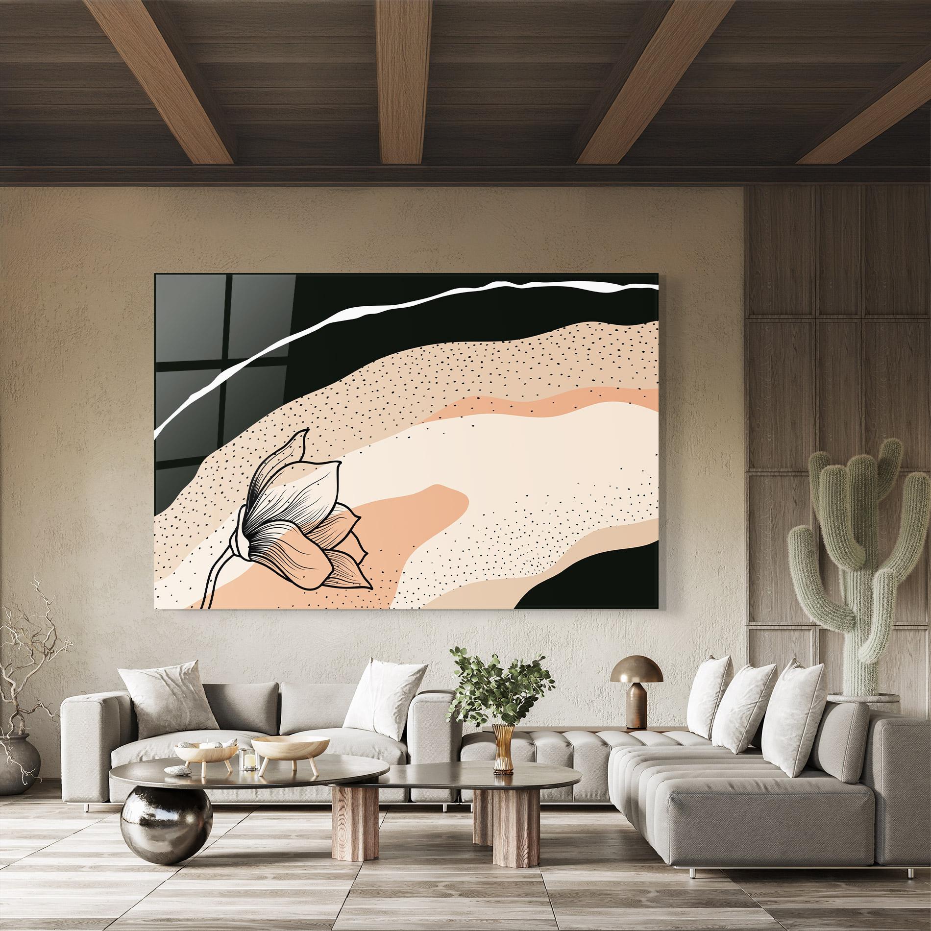 Obraz na Szkle Black Line Art Plant mockup 8